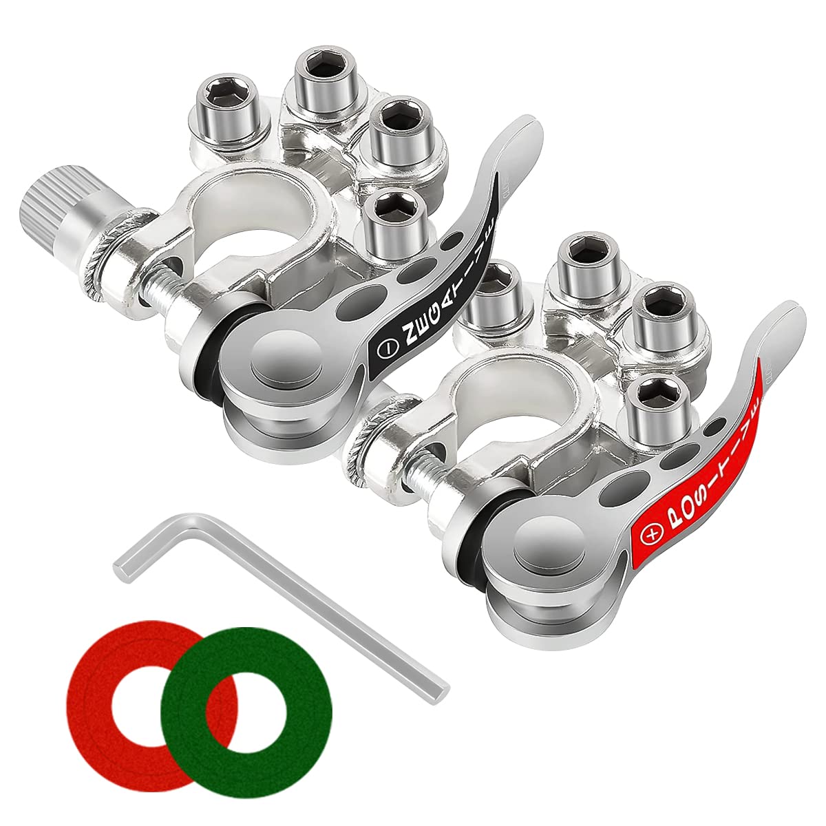 Car Battery Terminal Connectors, 2Pcs 4 Way Quick Release Disconnect Battery Terminals, Positive Negative Battery Cable Ends For Sae/Jis Type A Posts, Universal For Cars, Vans, Trucks (Silver-1)