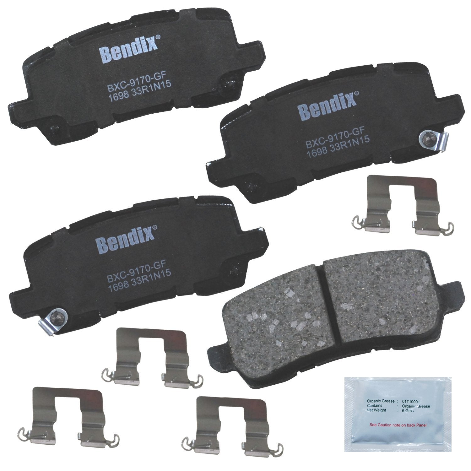 Bendix Priority1 Cfc1698 Ceramic Rear Brake Pads For Acura Mdx 2020-2017, Rlx 2020-2014, Tlx 2021-2015, Honda Odyssey 2024-2018