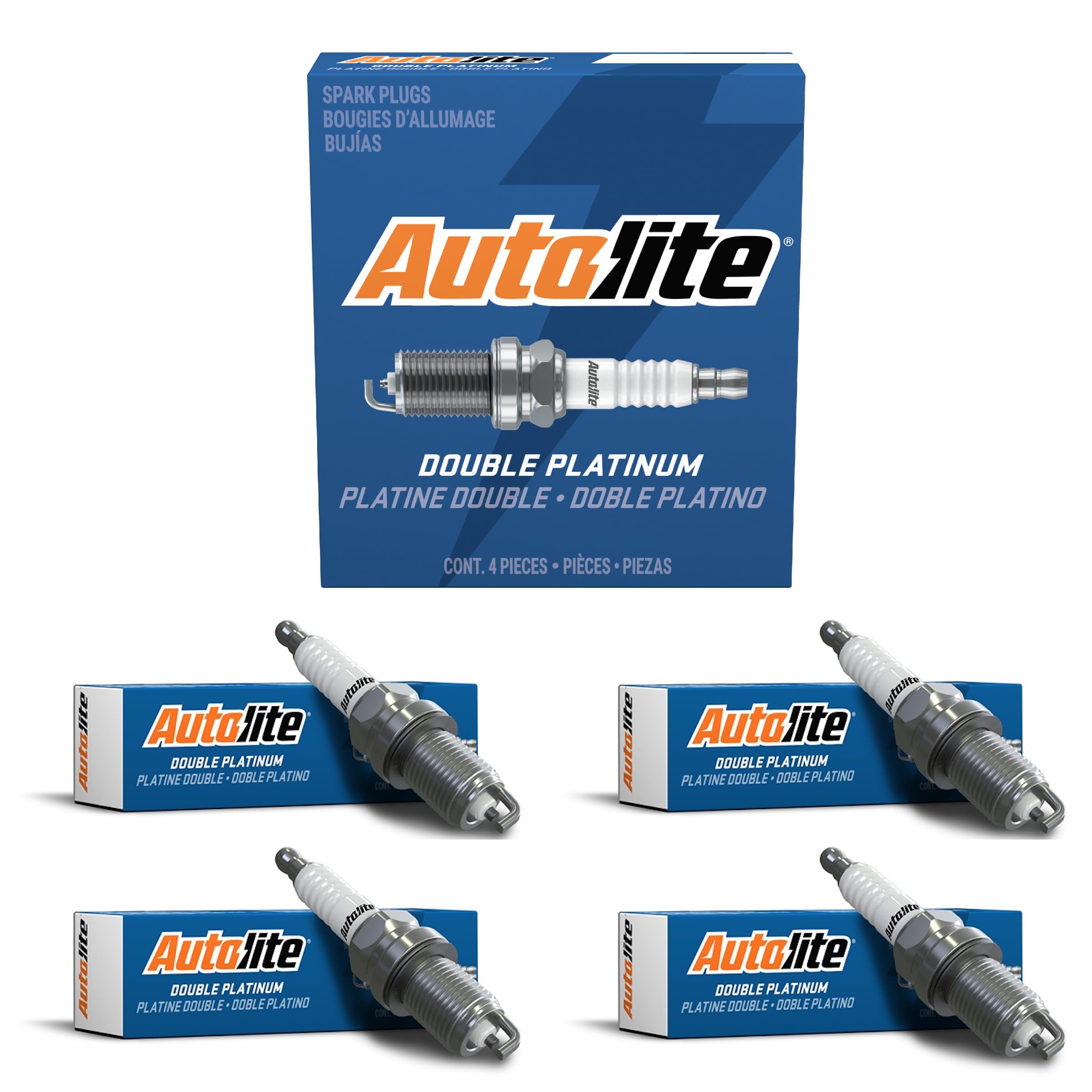 Autolite App5364 Double Platinum Automotive Replacement Spark Plugs (4 Pack)