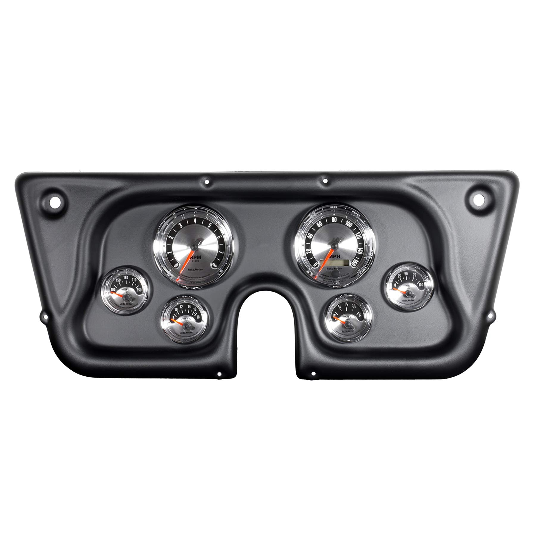 Auto Meter 7032 Complete 6 Gauge Dash Kit For 1967-1972 Chevy Truck Tach/Mph/Fuel/Oilp/Wtmp/Volt, American Muscle, Regular