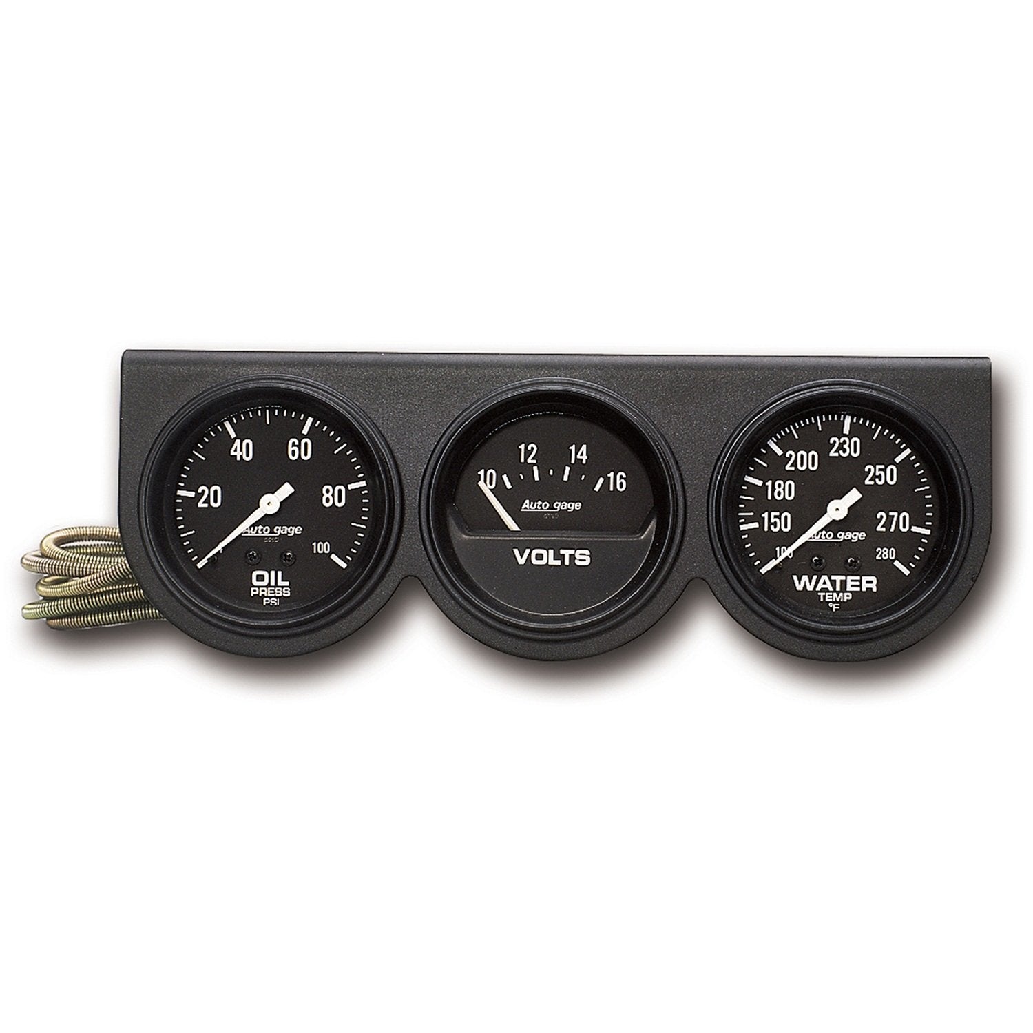 Auto Meter 2398 Autogage Black Console Oil/Volt/Water Gauge,2.625 In.