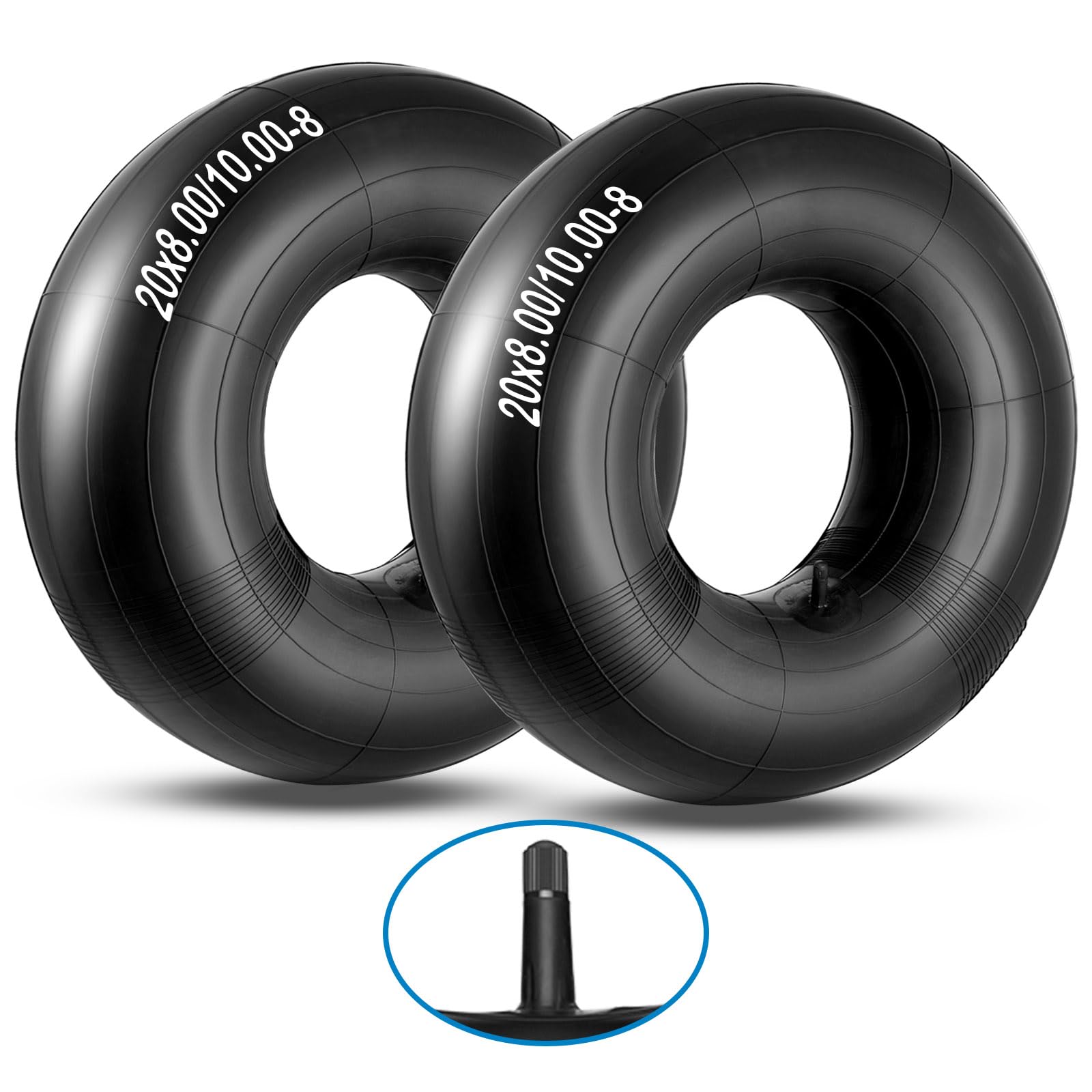 20X10-8,20X8-8,20X10.00-8,20X8.00-8 Premium Replacement Tire Inner Tubes(2 Packs),For Riding Mower Lawn Tractor Snow Blower Golf Cart Garden Trailer,With Tr13 Straight Valve Stem, By Nakao