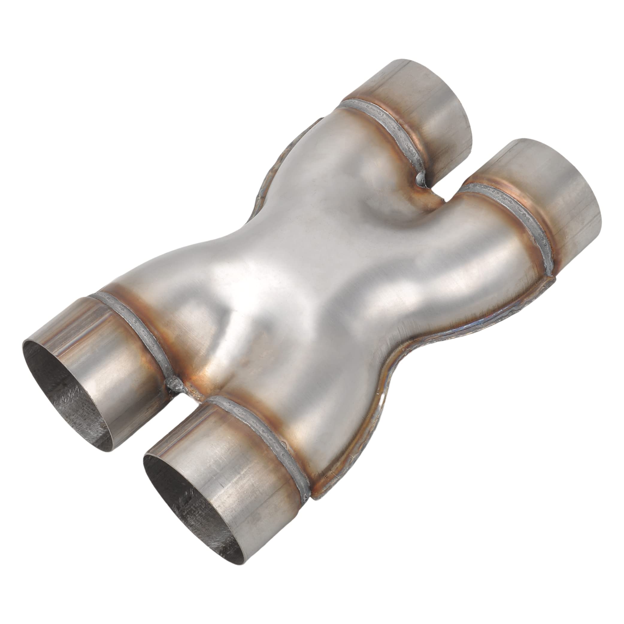 Fgjqefg T409 Stainless Steel X Pipe 3'' Inch Id Dual To 3'' Inch Id Dual Stamped Exhaust Adapter Connector, Crossover X-Pipe,Overall Length: Approx. 12, Universal