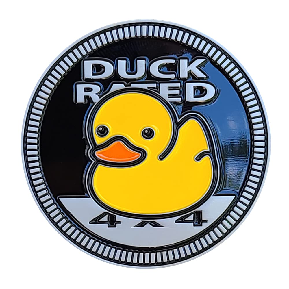 Badge Glow Duck Rated 4X4 Metal Automotive Badge Specifically Designed For The Jeep Wrangler Or Cherokee ~ Stick It Anywhere! (Dr-Badge)