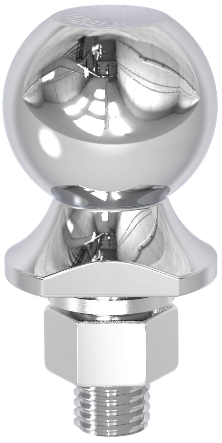 Big Red Atrly2019R Torin Trailer Hitch Ball, 2 Inch Diameter, 1.75 Ton (3,500 Lbs), 3/4 X 1-3/4-Inch Shank, White