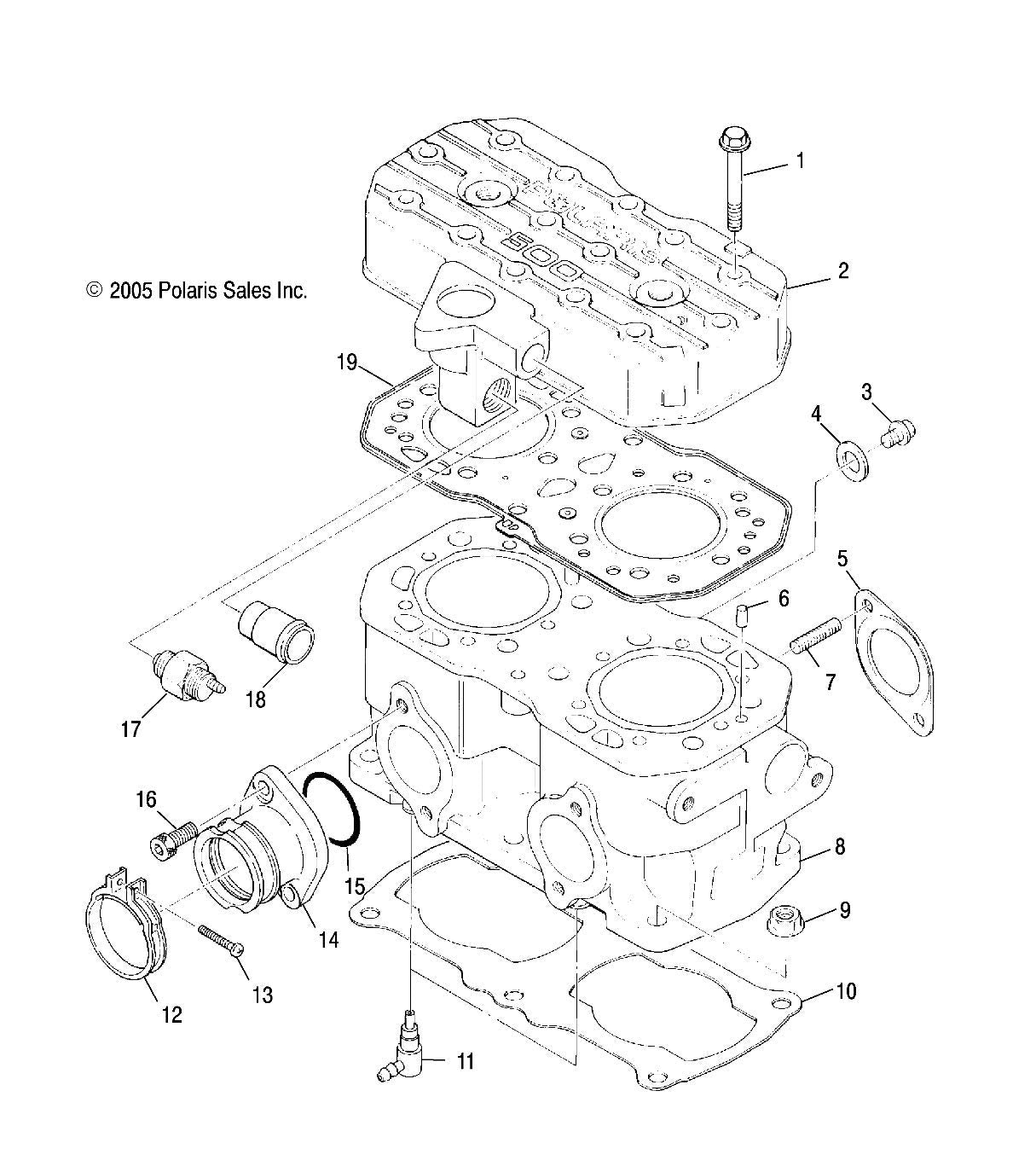 Polaris Snowmobile Gasket Head, Genuine Oem Part 3085585, Qty 1