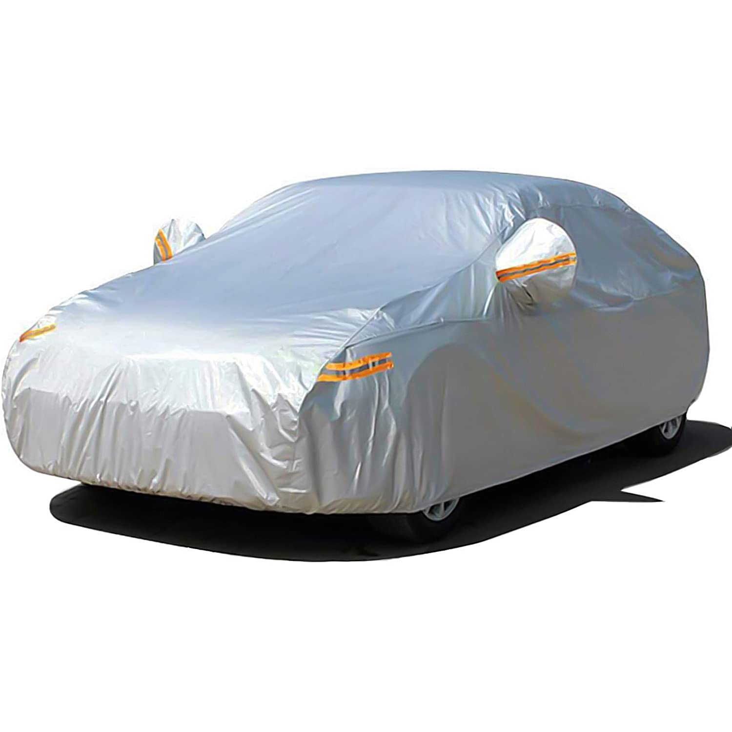 Seazen Car Cover With Zipper, 2 Layer Full Car Covers Waterproof/Uv Protection/Snowproof/Dustproof, Universal Car Cover (Fit Sedan-Length Up To 200)