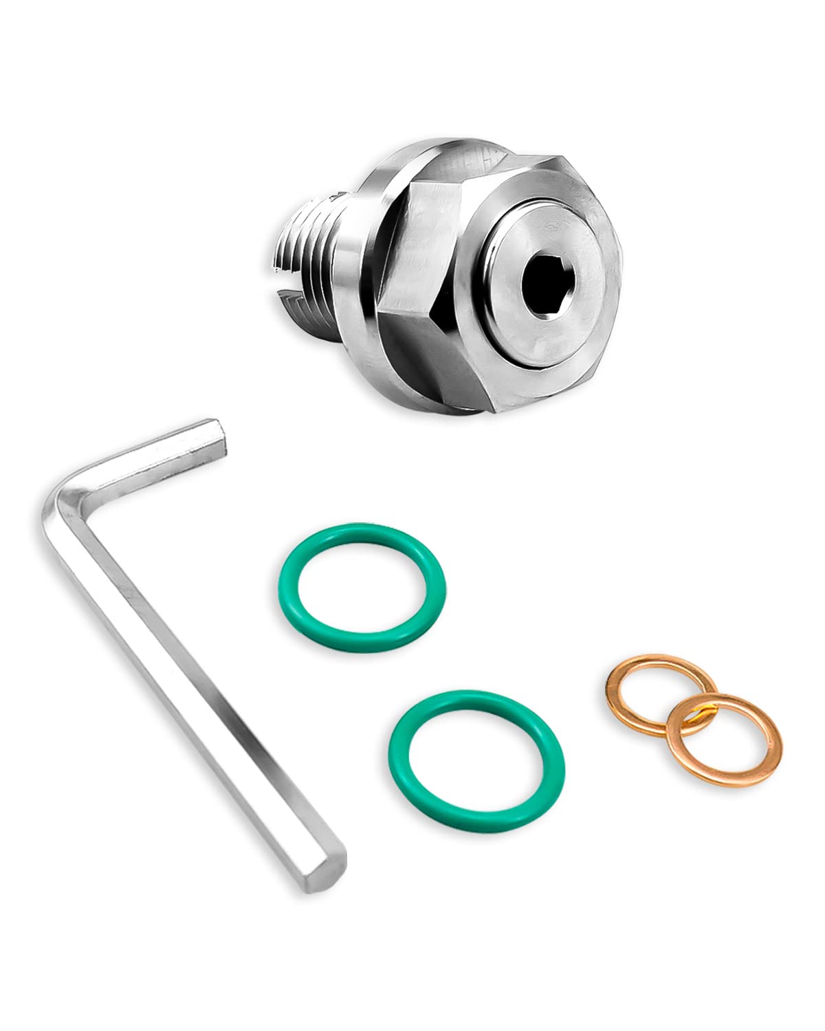 Tikscience M12.1-1.25 X 15Mm Oil Drain Plug Oversize Piggyback, Stainless Steel Self Tapping Oil Pan Thread Repair Kit With O-Ring