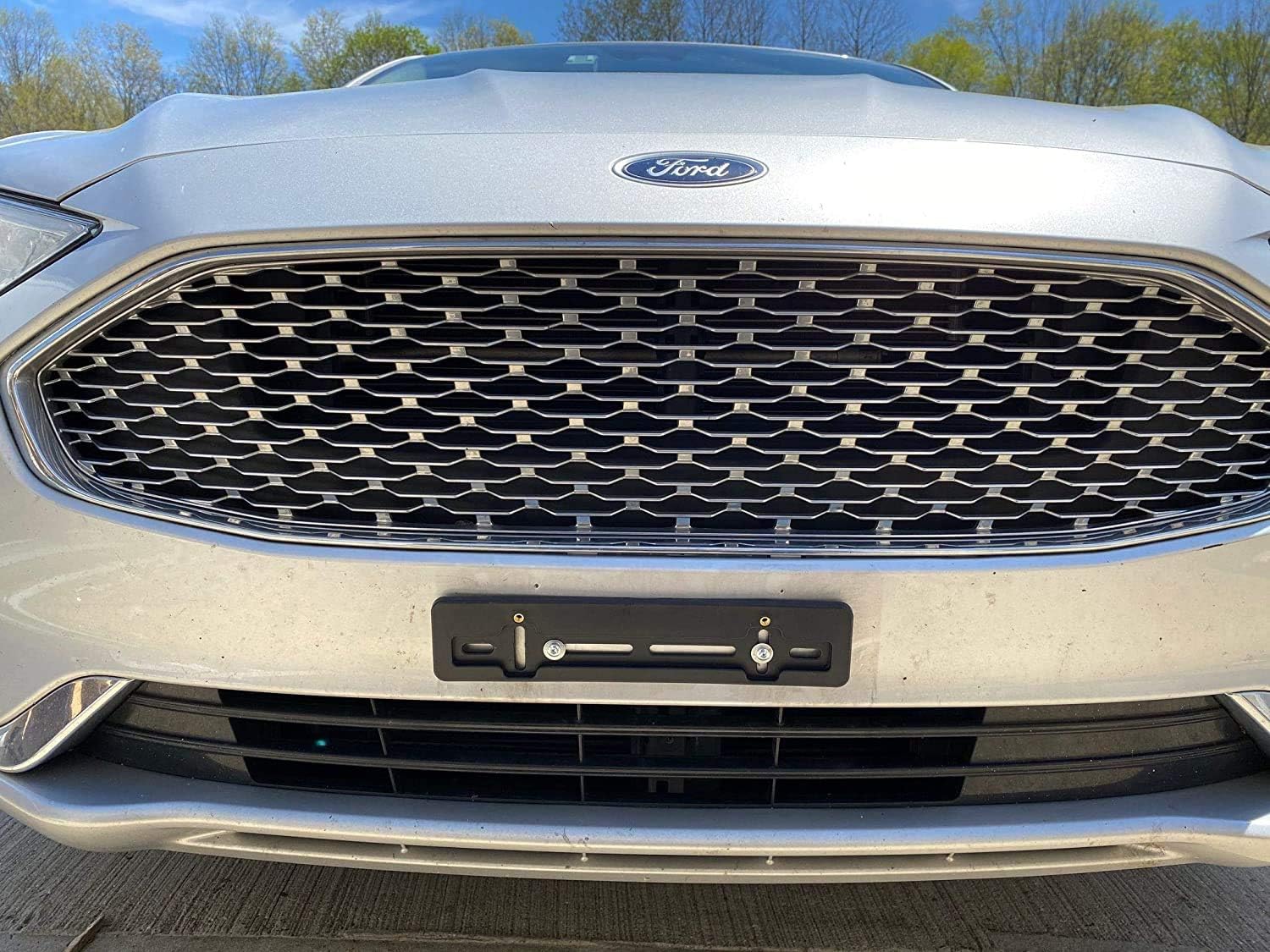 Tn Trunknets Inc Front Bumper License Plate Mount Tag Bracket For Ford + 6 Secure Screws & Wrench Kit New