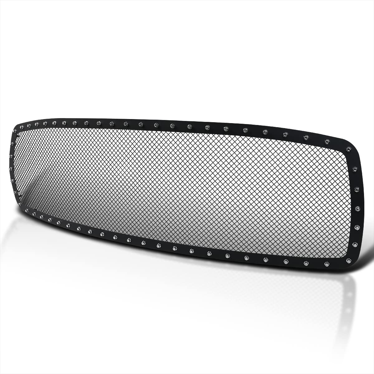 Spec-D Tuning Front Main Hood Grille Insert Rivet Style Black Compatible With Dodge Ram 1500 2002-2005, 03-05 2500 3500