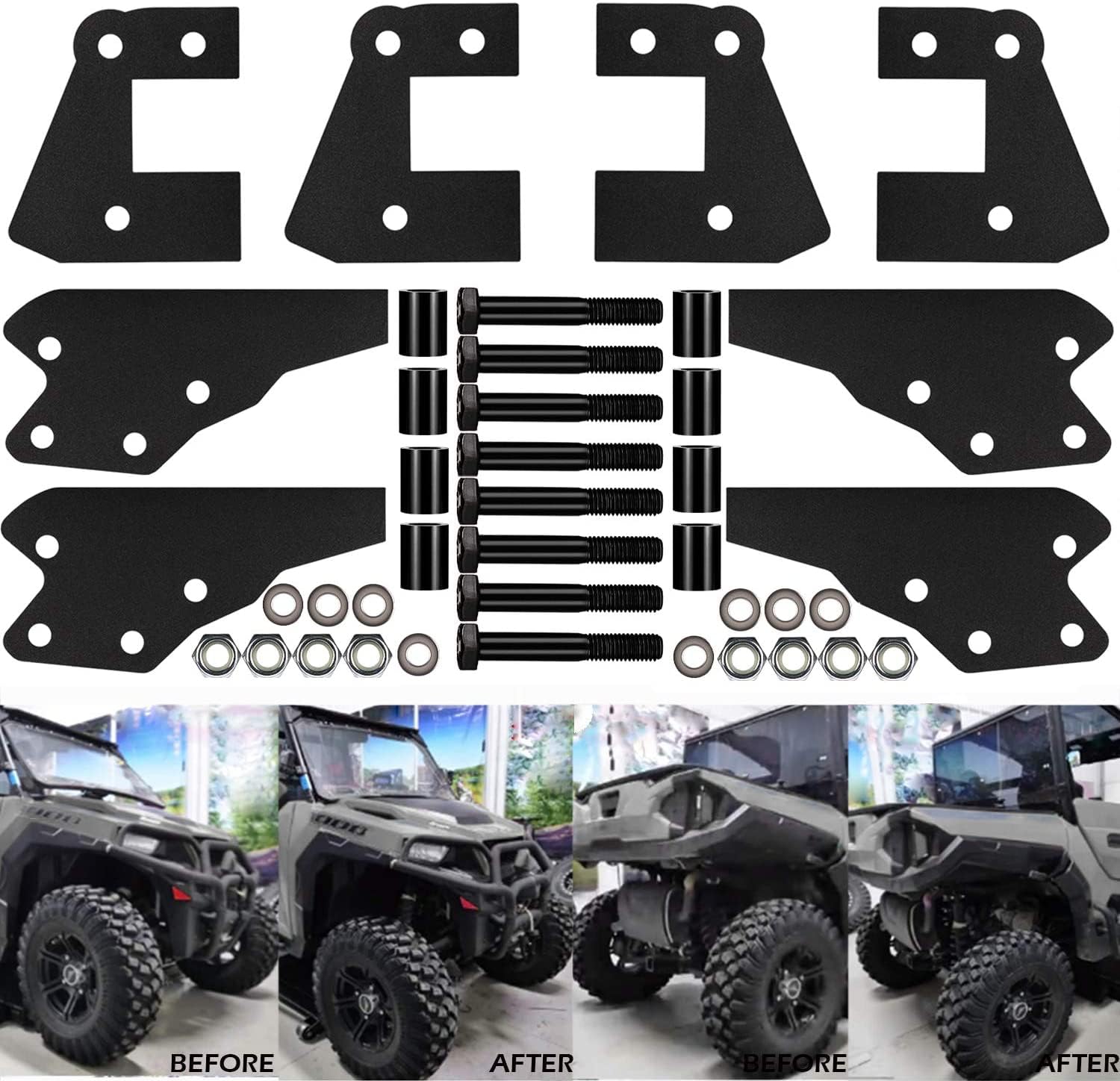 For Utv Ranger Lift Kit - 3'' Front & Rear Bracket Suspension Lift Kit Utv Fit For Polaris Ranger 570/Fullsize 570 Xp/Xp 900/Xp 900 Crew/Xp 1000/Xp 1000 Crew/1000 Diesel/1000 Diesel Crew Utv