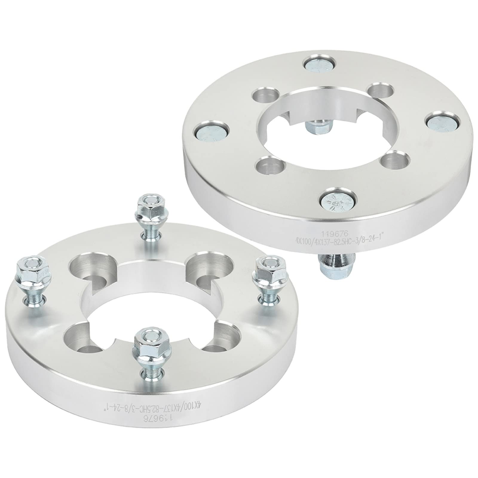 Scitoo 4X100 To 4X137 Wheel Adapters 1 Inch Thick Hub Bore 74Mm With 3/8 Studs 4 Lug Fit For Recon 250 1997-2017 For Rancher 400 2004-2008 - 2Pcs