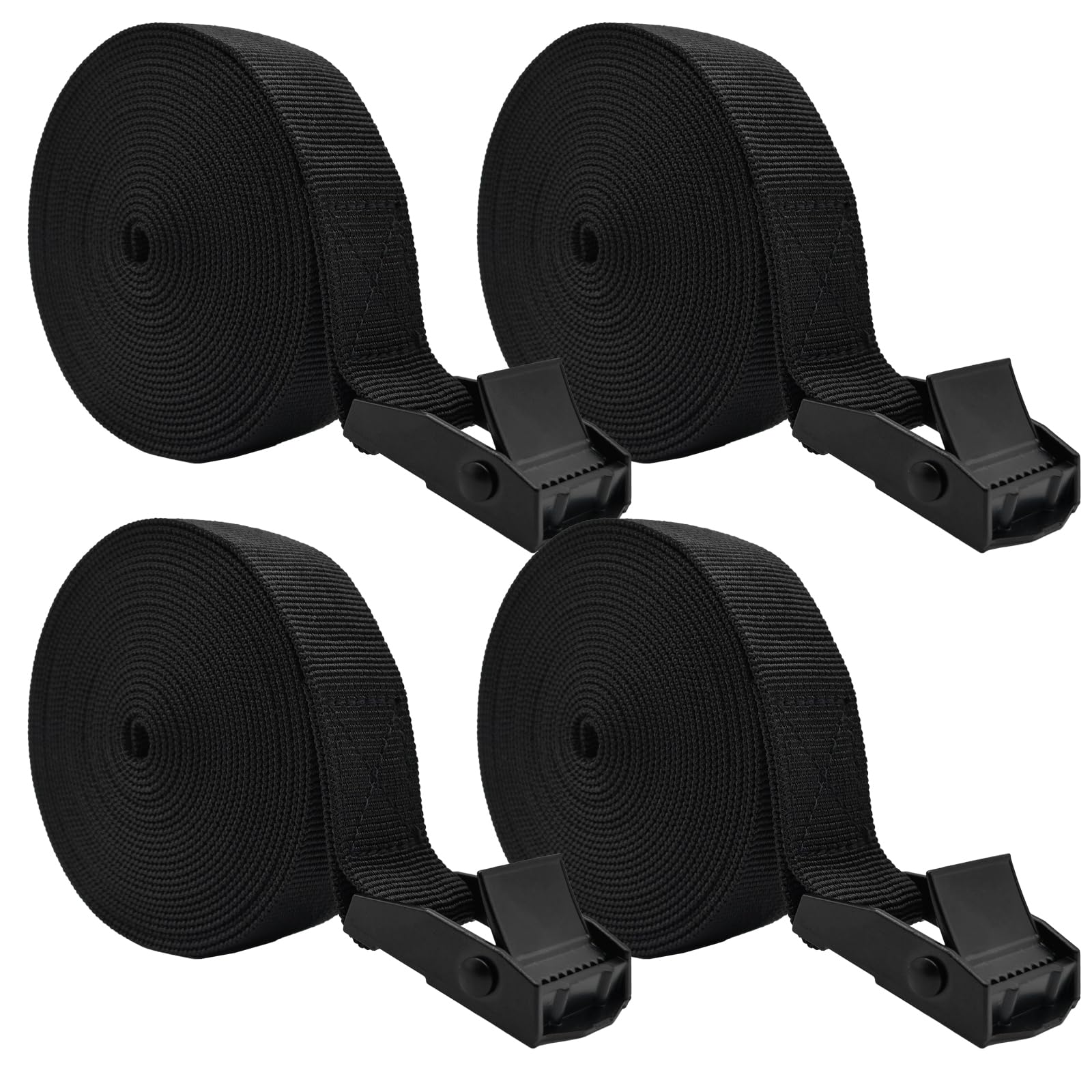 Anfyko Tie Down Strap Fully Upgraded (1 X 13.2' 4Pcs), Thicker Webbing, Stronger Snaps, Bevel Cut Ends, Adjustable Cam Buckle Lashing Straps For Sup, Kayak, Rv, Tourist Car, Trailer,Truck, Motorcycle