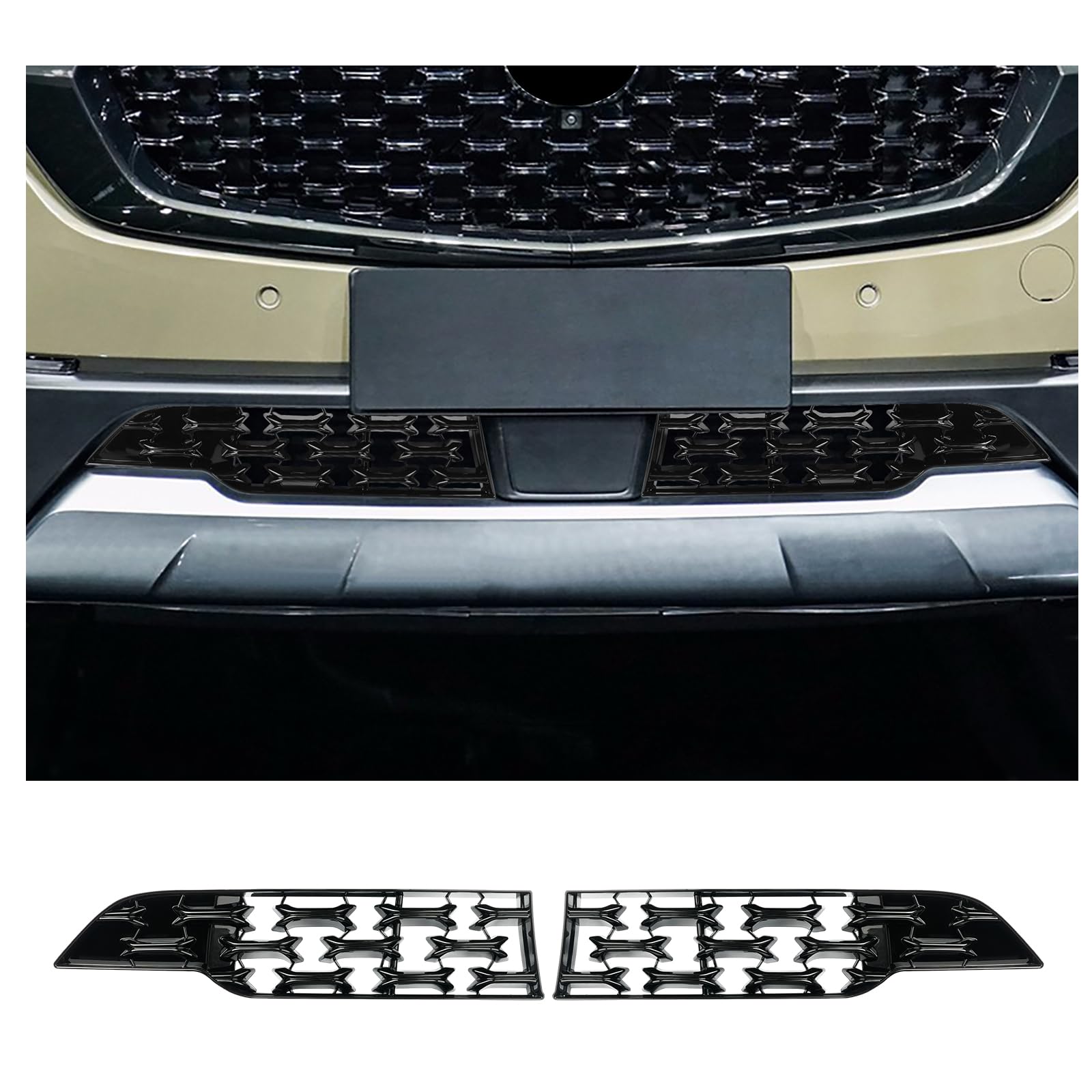 Cdefg 2023 2024 2025 Cx-50 Front Grill Mesh Inserts Trims Cx50 Front Grille Guard For 2023 2024 2025 Mazda Cx-50 Car Exterior Accessories Abs Material, 2Pcs(For 2023-2025 Cx-50 Front Grills)