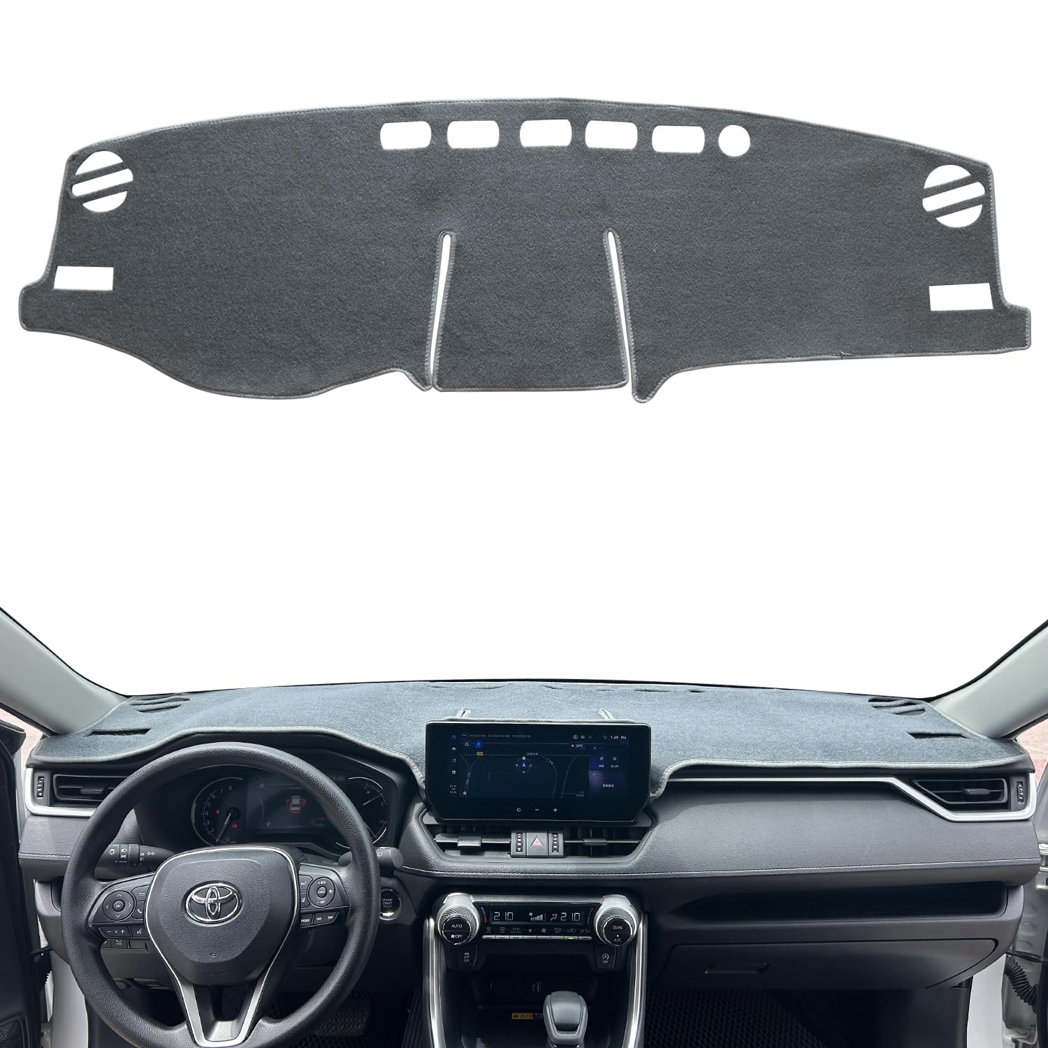 Remoch For Toyota Rav4 Accessories 2025 2024 2023 2022 2021 2020 2019 Dashboard Cover Dash Cover Mat Custom Fit Center Console Cover Sunshield Protector Rav 4 Pad(Gray)