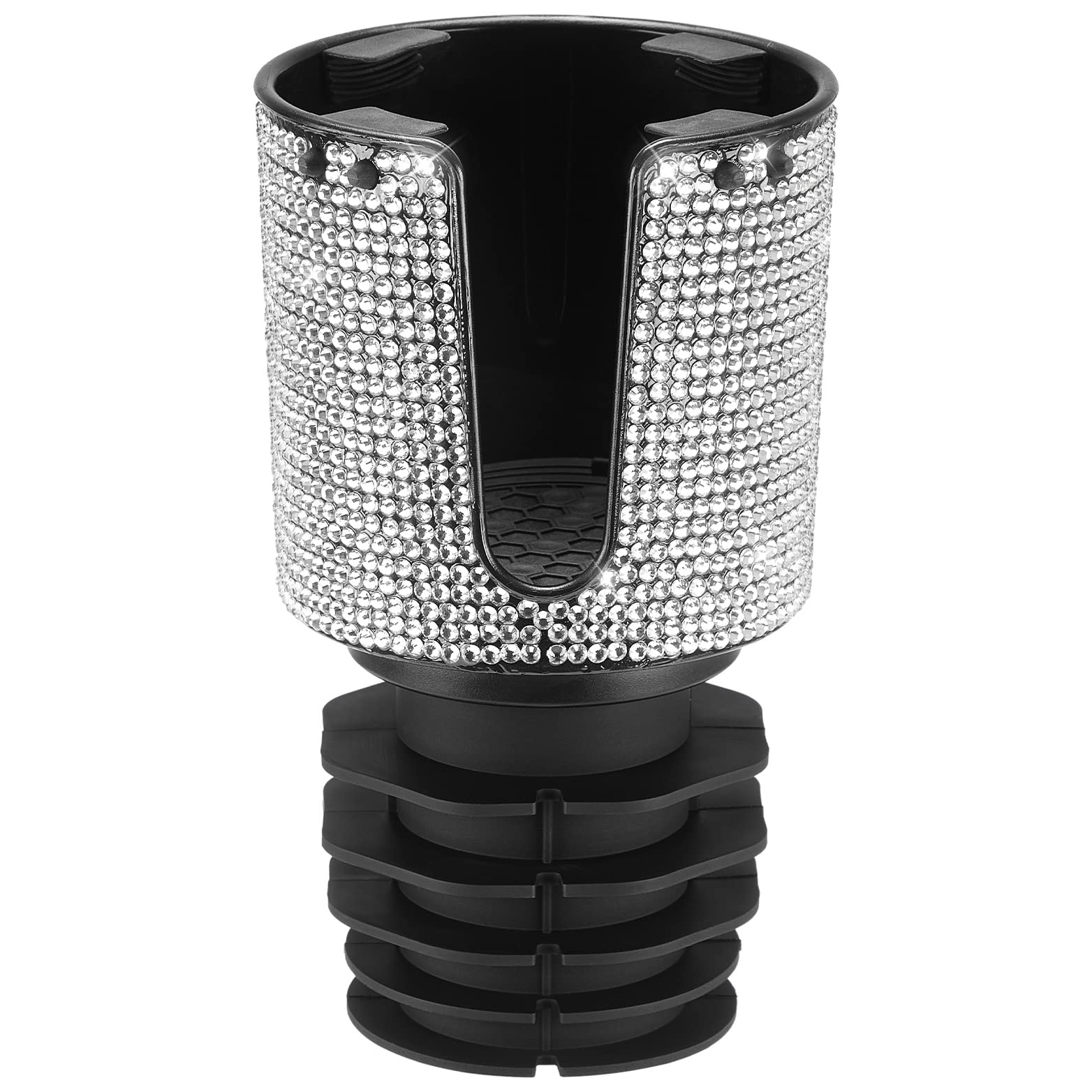 Joytutus Upgraded Car Cup Holder Expander With Offset Base, Compatible With Yeti, Hydro Flask, Large Cup Holder Expander For Car Hold 18-40 Oz Bottles And Mugs, Other Bottles In 3.4-3.8(Bling)