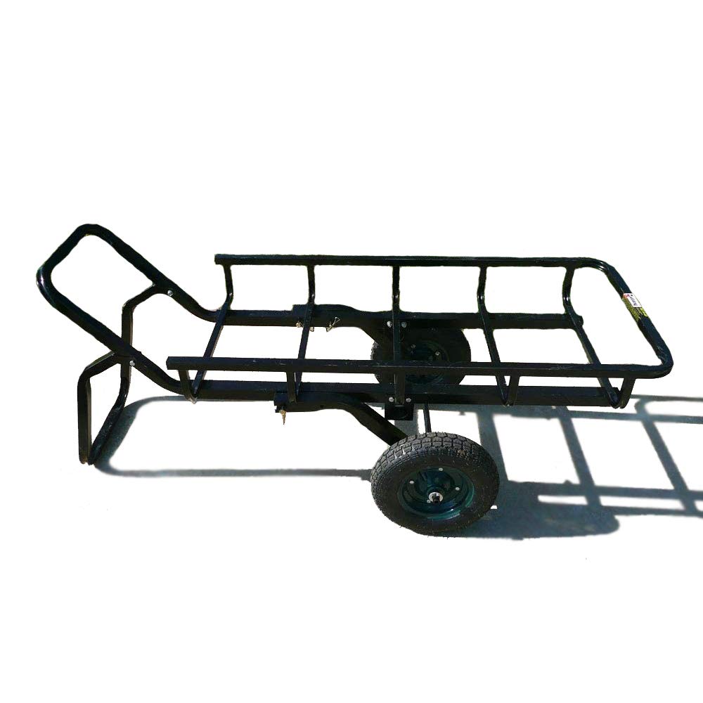 Viking Solutions Vks-Vtg401 Tilt-N-Go Combo Lifting Hunting Deer Trailer And Hauler Cargo Rack With Hitch Adapter And 13.5 Inch Wheels, Black