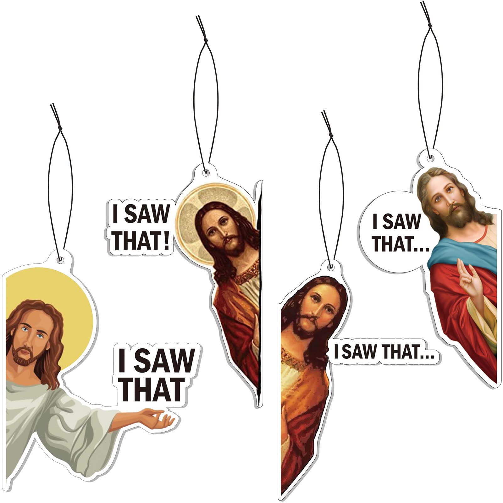 8 Pack Jesus I Saw That Car Air Fresheners Funny Hanging Air Fresheners Car For Cute Mirror Freshener Mirror Scented Hanging Accessories For Men Woman