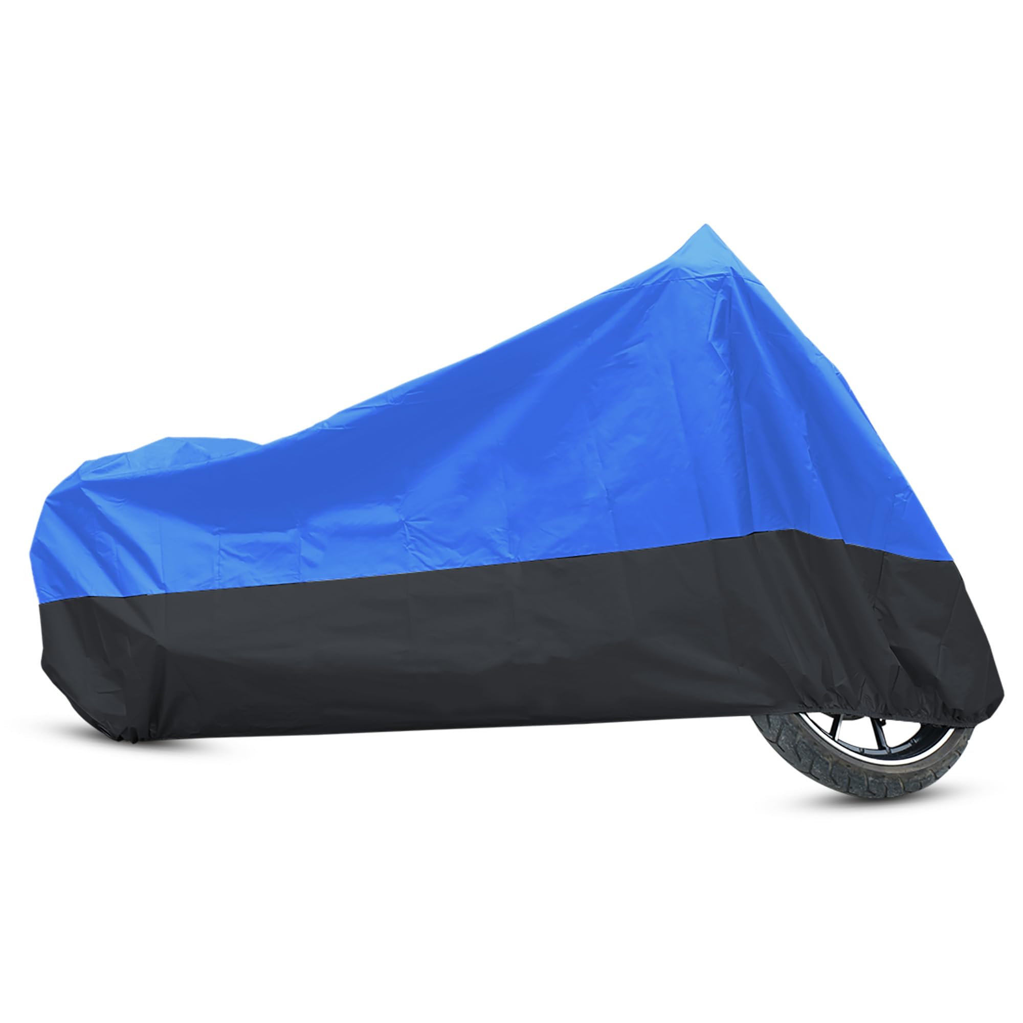 Uxcell L 190T Rain Dust Motorcycle Cover Blue&Black Outdoor 86Inch For Harley Davidson