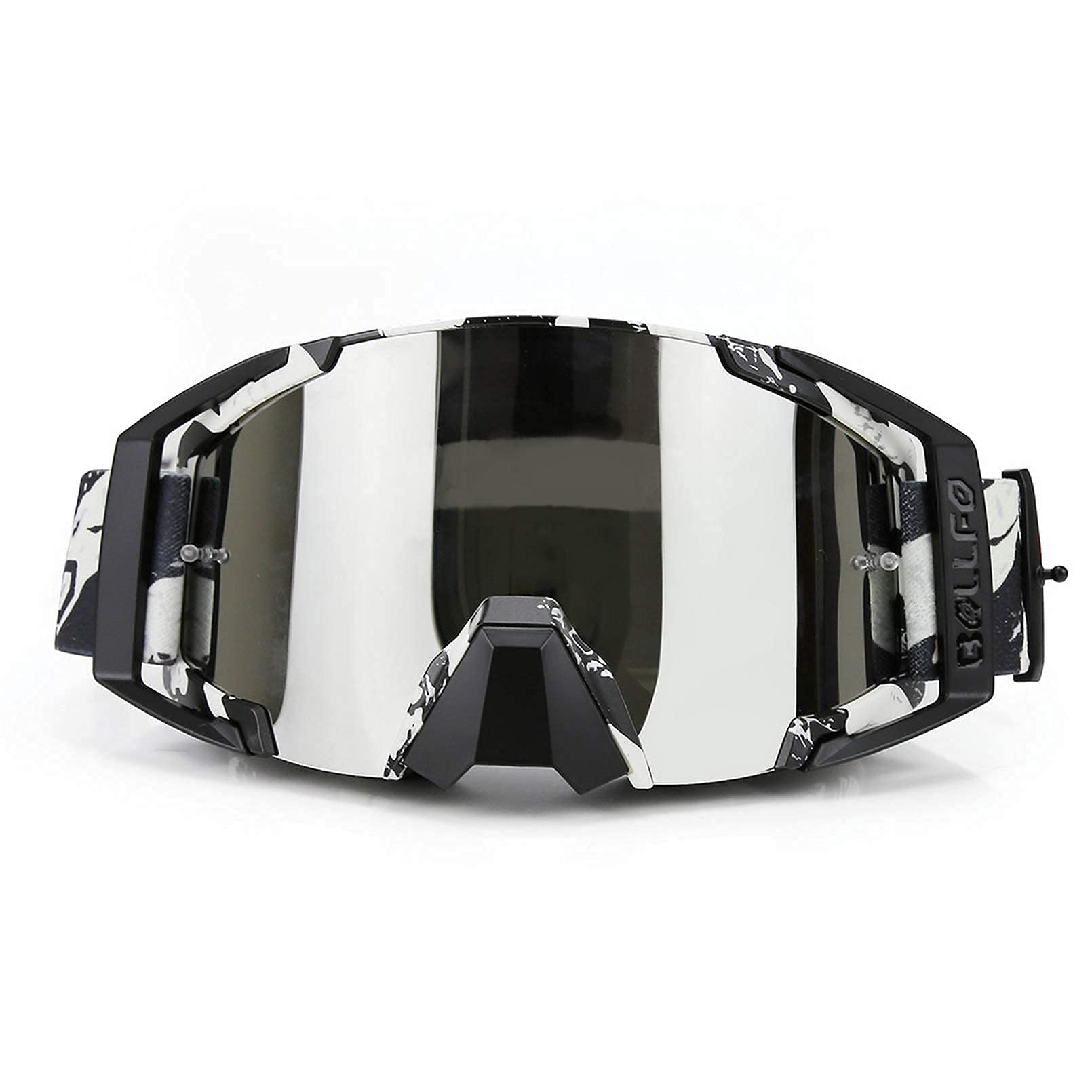 Motocross Goggles Dirtbike Atv Motorcycle Anti-Uv Motorbike Ski Goggles Anti-Slip Strap Nose Cover Fit Glasses & Helmet