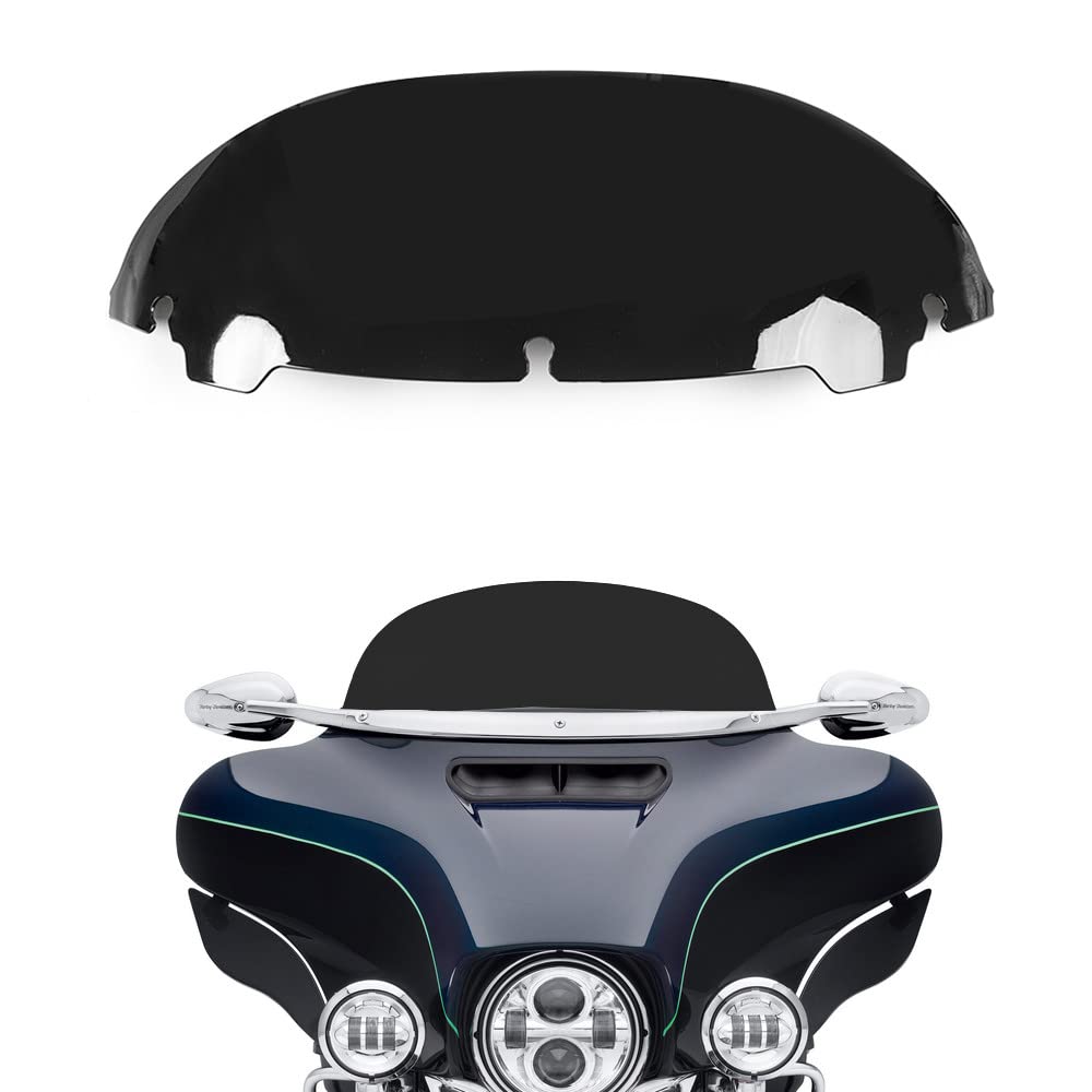 Wynmoto 7 Black Round Windshield Windscreen Compatible For 2014-2022 Harley Davidson Touring Street Glide/Electra Glide/Ultra Limited/Tri Glide Flht Flhx Flhxs Flhtk