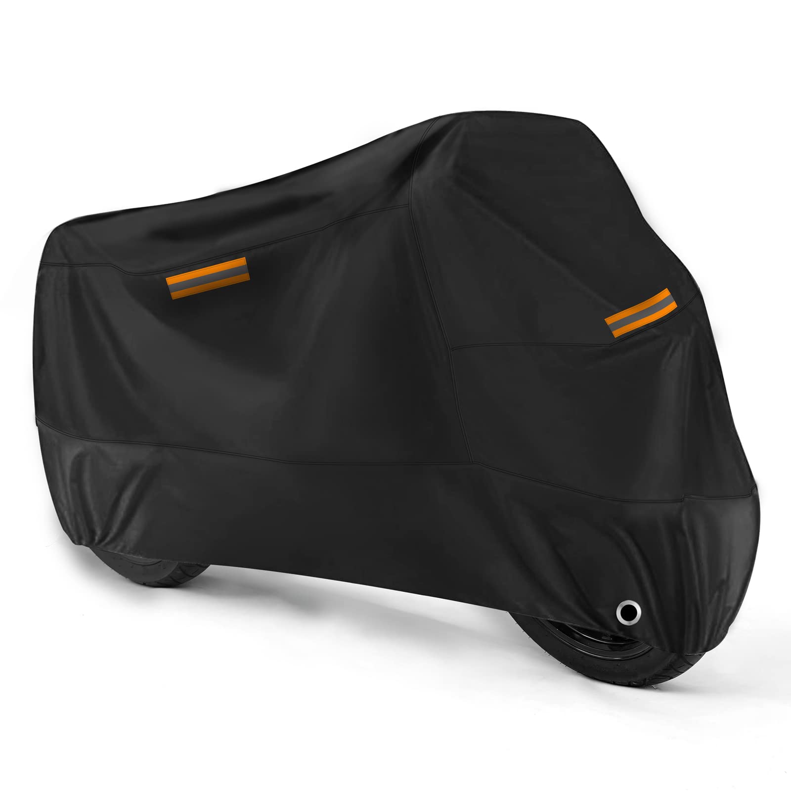 Romgtnn Universal Motorcycle Cover Waterproof Outdoor Storage All Weather Rain Snow Sun Winter All Season Durable With Lockholes Black Oxford 108 Extra Large Harley Davidson Heavy Duty Touring Cover