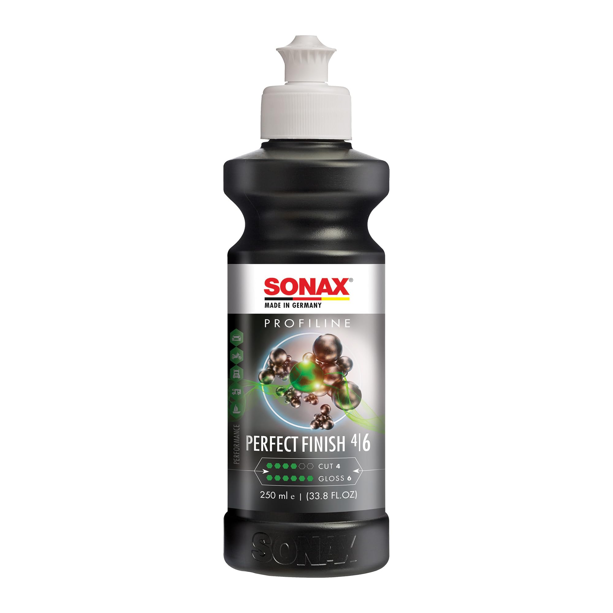 SONAX Perfect Finish 250ml - Scratch & Swirl Remover Polish for Paint Correction, High Gloss Black Paint Polish, No Fillers, 8.45 fl oz