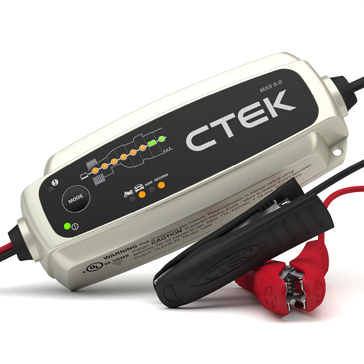 Ctek - 40-206 Mxs 5.0 Fully Automatic 4.3 Amp Battery Charger And Maintainer 12V