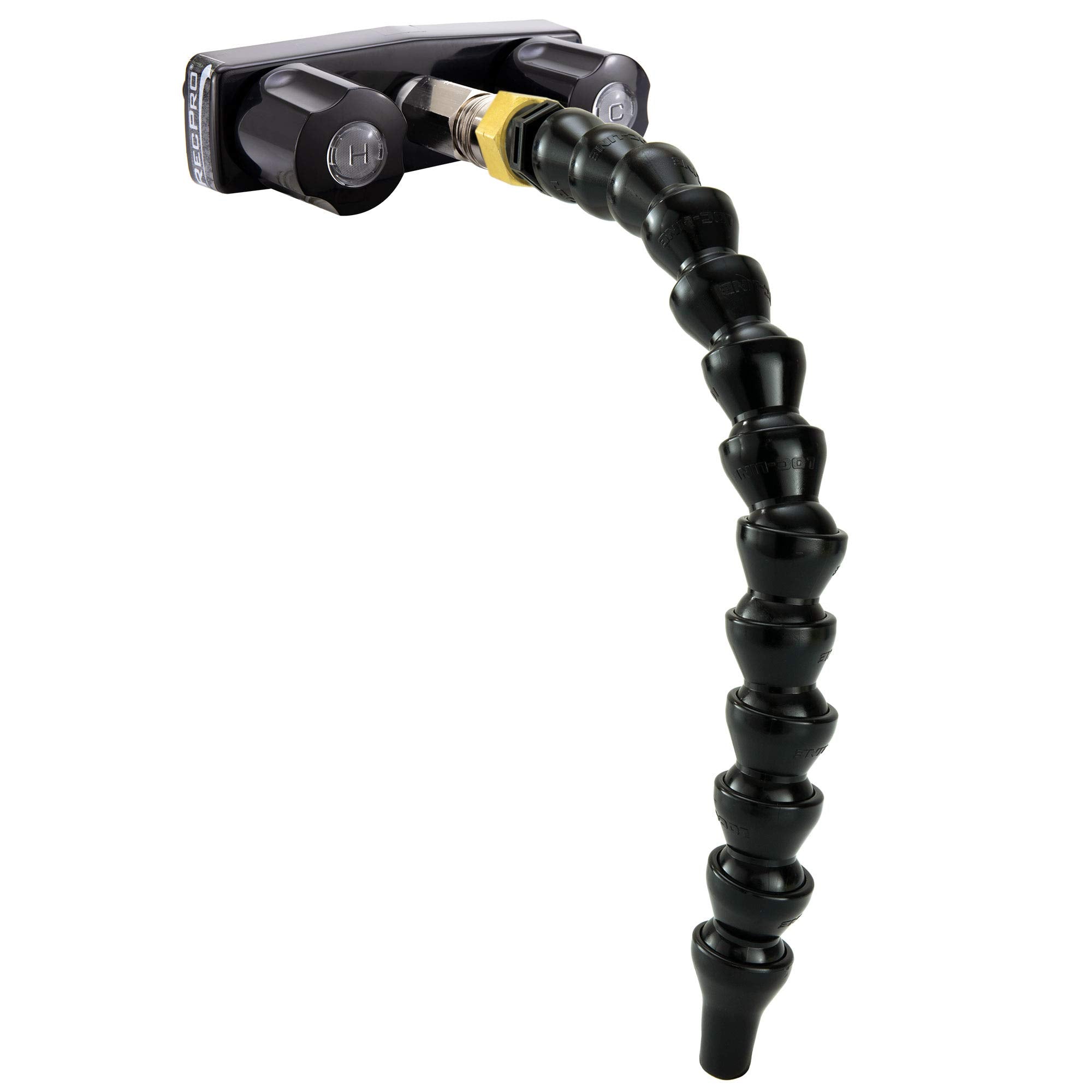 Recpro Rv Exterior Faucet Hot/Cold | High Pressure Sprayer | Metal | Optional Flex Spout | Rv Exterior Shower Faucet | Rv Exterior Sprayer Faucet (With Flex Spout, Black)