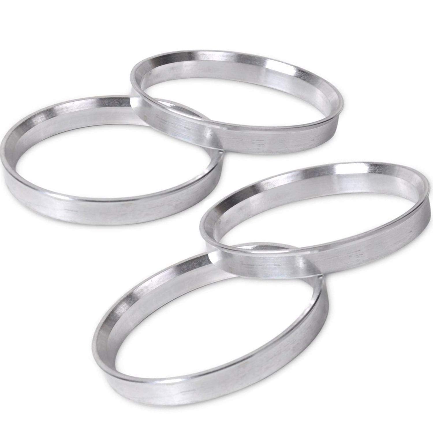 ZHTEAPR 4pc Aluminium Alloy Wheel Hub Centric Rings 56.1 to 73.1mm - Silver Hubrings for Enhanced Wheel Fitment