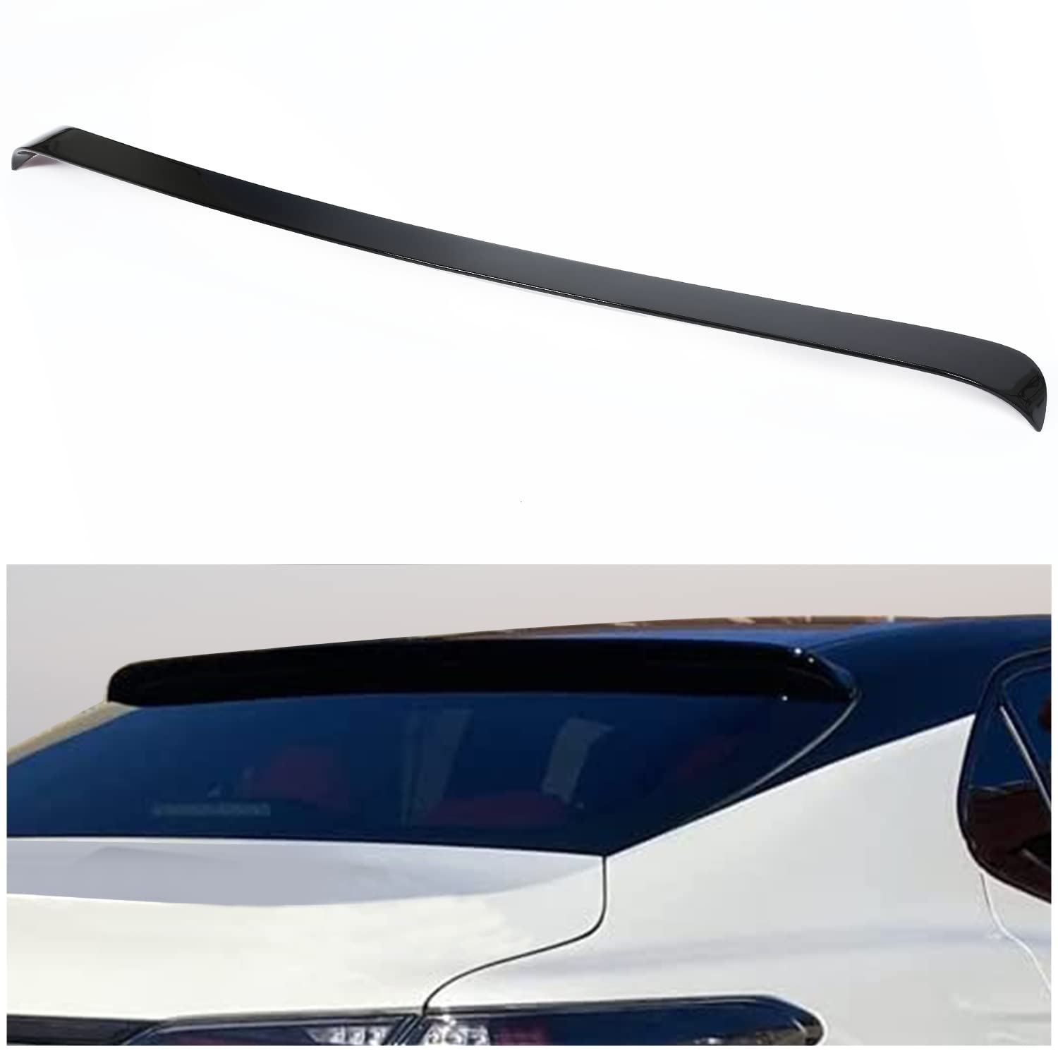 Kuafu Rear Roof Spoiler Compatible With 2018-2023 Toyota Camry All Model Rear Window Visor Roof Spoiler Black Plastic