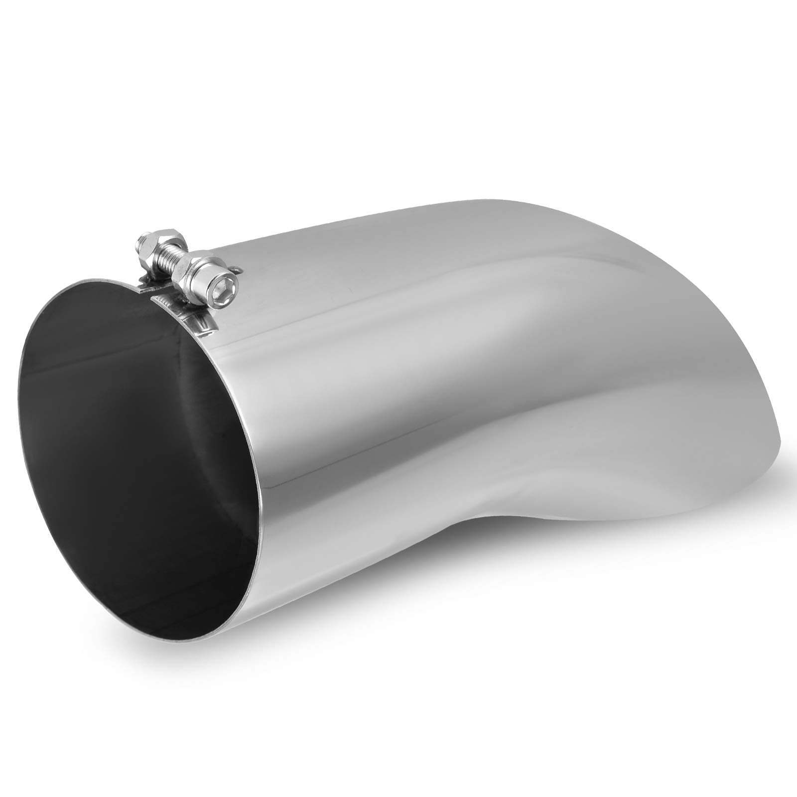 Autosaver88 5 Inch Inlet Exhaust Tip, 5 Inlet 5 Outlet 15 Overall Length Stainless Steel Exhaust Tips Chrome Polished Tailpipe
