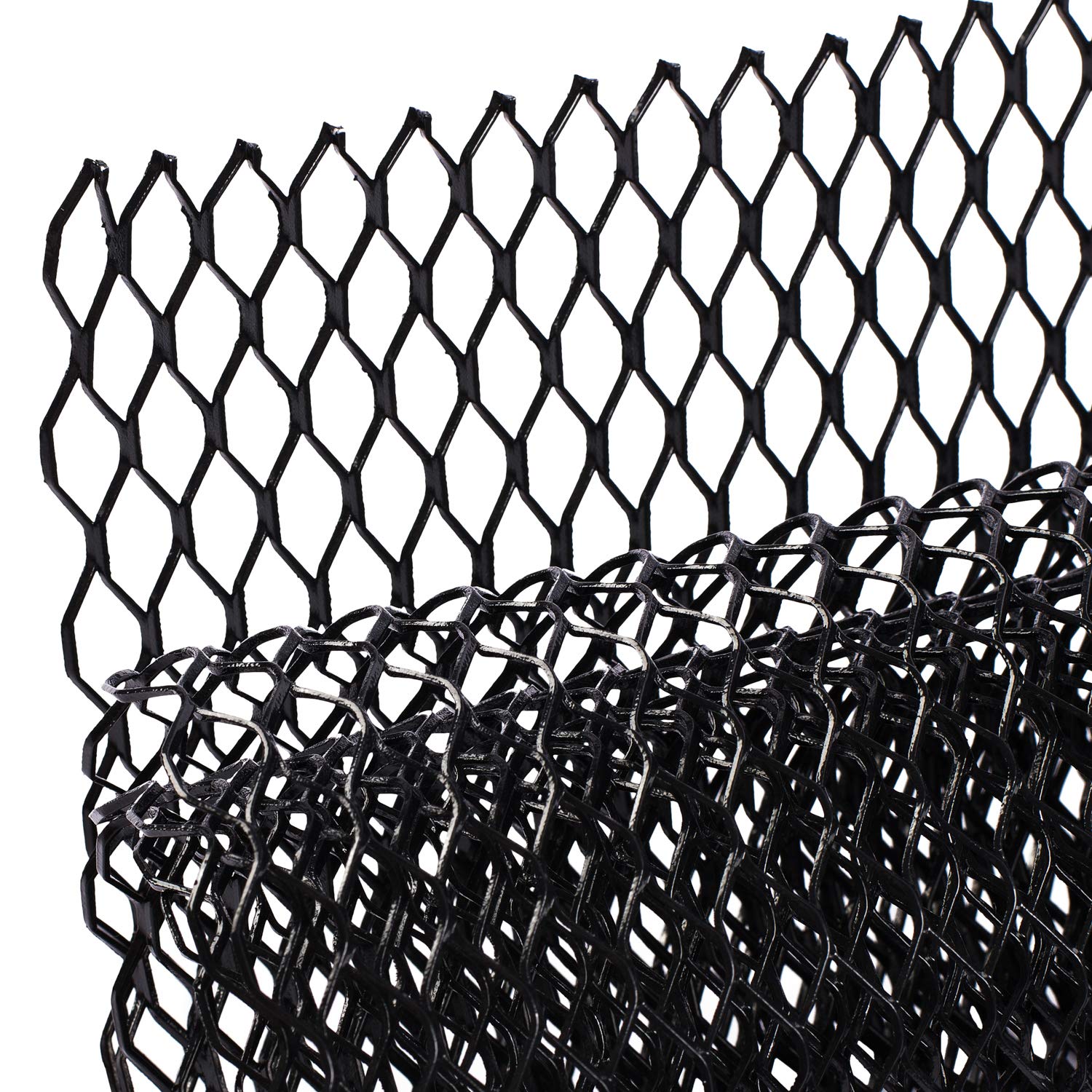 Aggauto Universal 40X13 Car Grill Mesh - Aluminum Alloy Automotive Grille Insert Bumper 11X25Mm Hexagon Hole, One Of The Most Multifunctional Shape Grids 100X33Cm Black