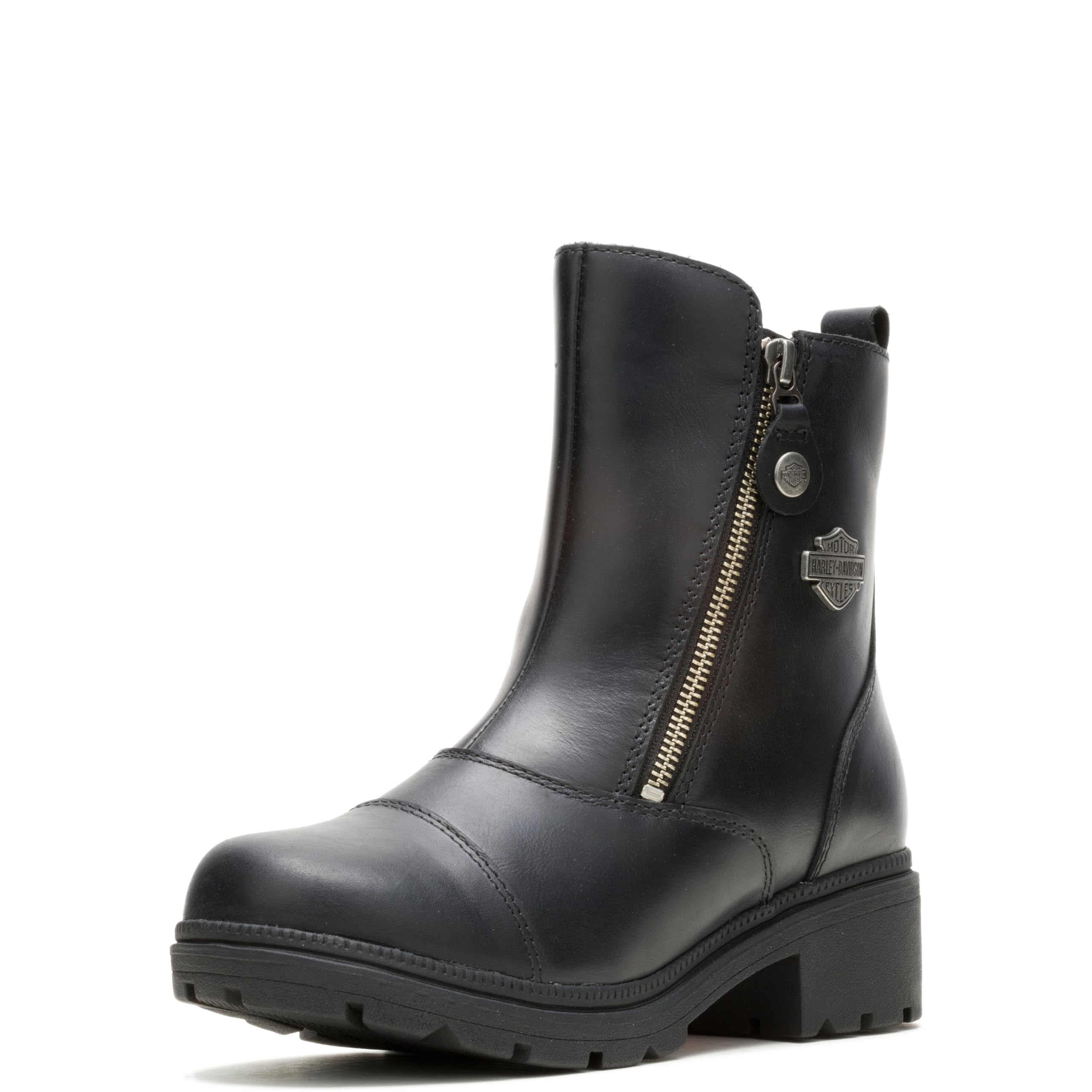 Harley-Davidson Women'S Amherst Leather Motorcycle Casual Boot, Black, 8.5