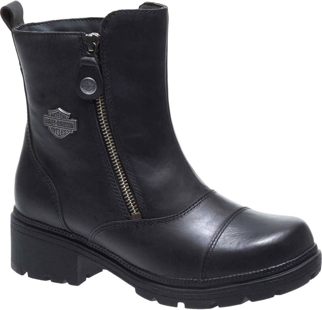 Harley-Davidson Women'S Amherst Leather Motorcycle Casual Boot, Black, 7