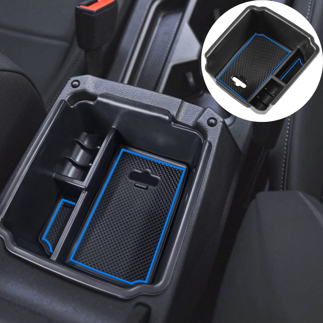 Tacorbo Center Console Organizer Compatible With 2022 2023 2024 Taos And 2018 2019 2020 2021 2022 2023 2024 Tiguan Accessories Armrest Secondary Storage Box, Interior Abs Insert Glove Box Tray