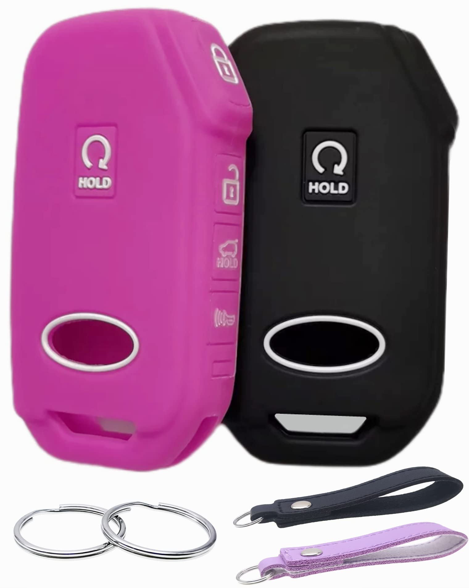 REPROTECTING Silicone Rubber Key Fob Cover for 2022-2023 Kia Models - Black Purple, Compatible with Cadenza, Forte, K5, Niro, and More