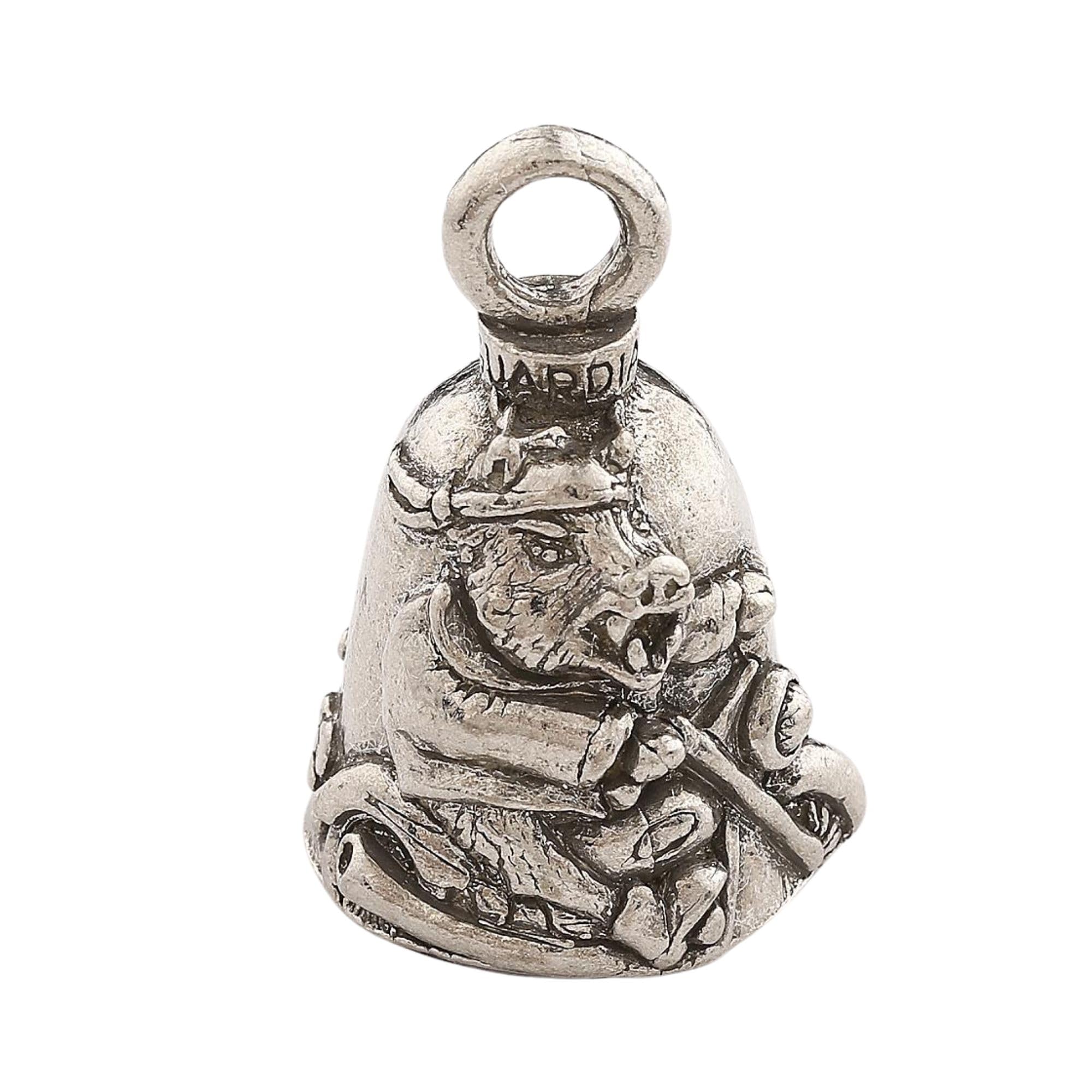 Guardian Bell Wild Hog Good Luck Bell W/Keyring & Black Velvet Gift Bag | Motorcycle Bell | Lead-Free Pewter | Good Luck Gift