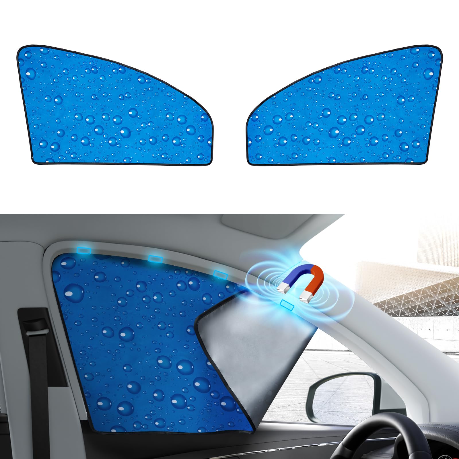 Aokway Side Window Sun Shade For Baby - 2 Pack Double Thickness Auto Windshield Sunshades Curtain, Universal Fit For Driver, Uv Protection