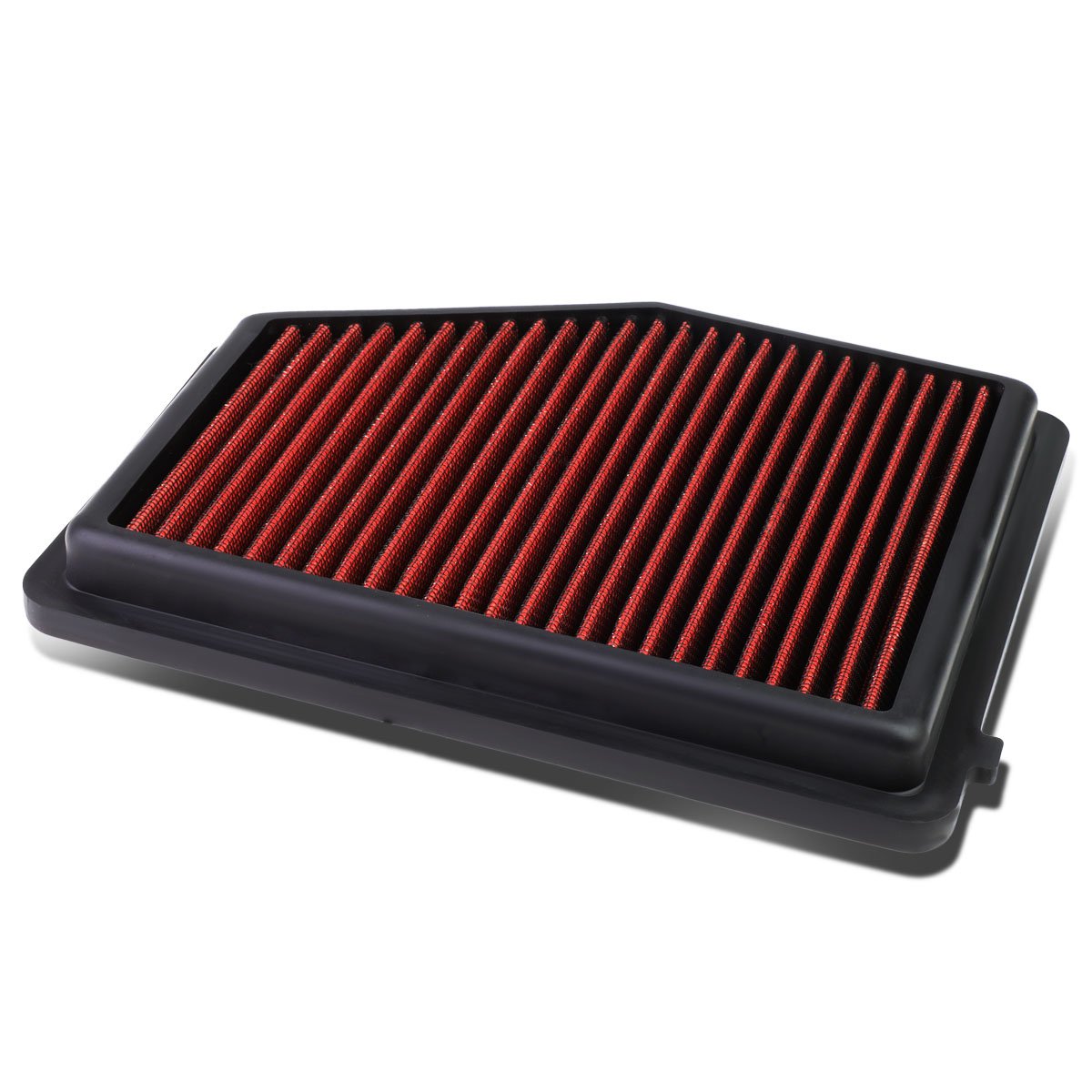 Auto Dynasty Compatible With 2012-2015 Honda Civic 1.8L / Acura Ilx 2.0L Reusable & Washable Replacement High Flow Drop-In Air Filter (Red)