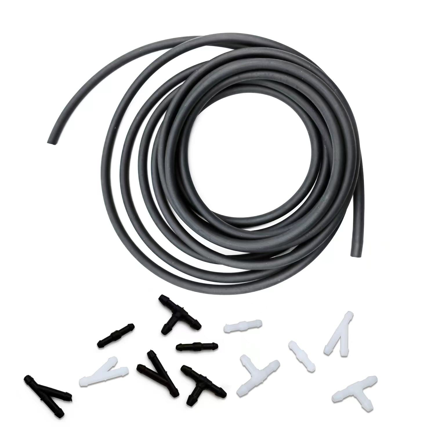 Windshield Washer Hose Kit, 4 Meter Washer Fluid Hose With 12 Pcs Hose Connectors, Suitable For Most Car Windshield Washer Tubing