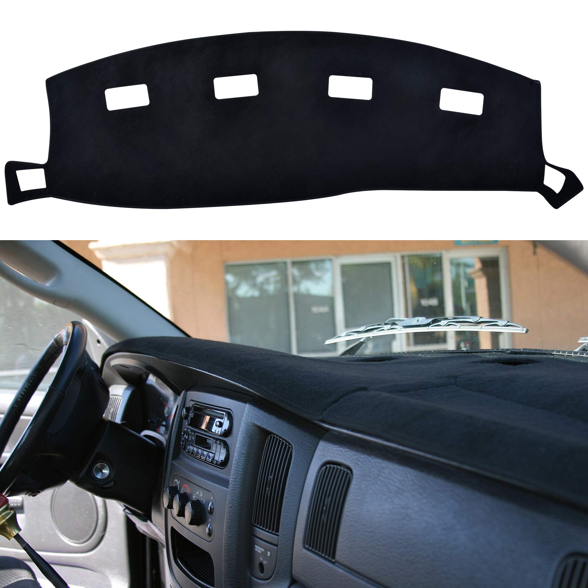 Speedwow Dashboard Dash Board Cover Mat Carpet Compatible With 2002-2005 Dodge Ram 1500 2500 3500