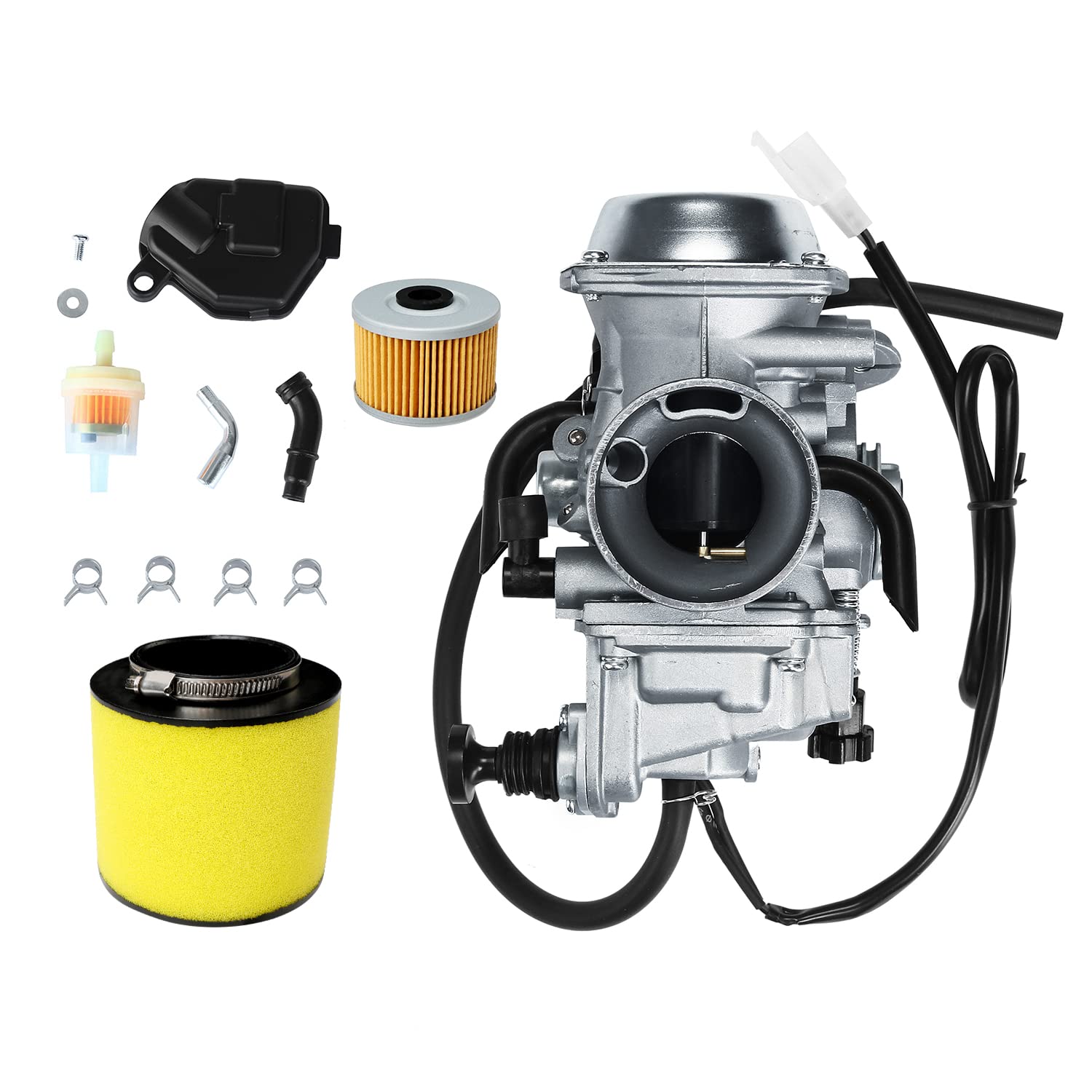 Carburetor Compatible With Honda Rancher 300 350/Honda Fourtrax 300 350/Honda Foreman 400 450,Carb Fits Honda Trx300 Foreman Trx450 Fourtrax Trx300 Rancher Trx350 With Air Filter & Oil Filter