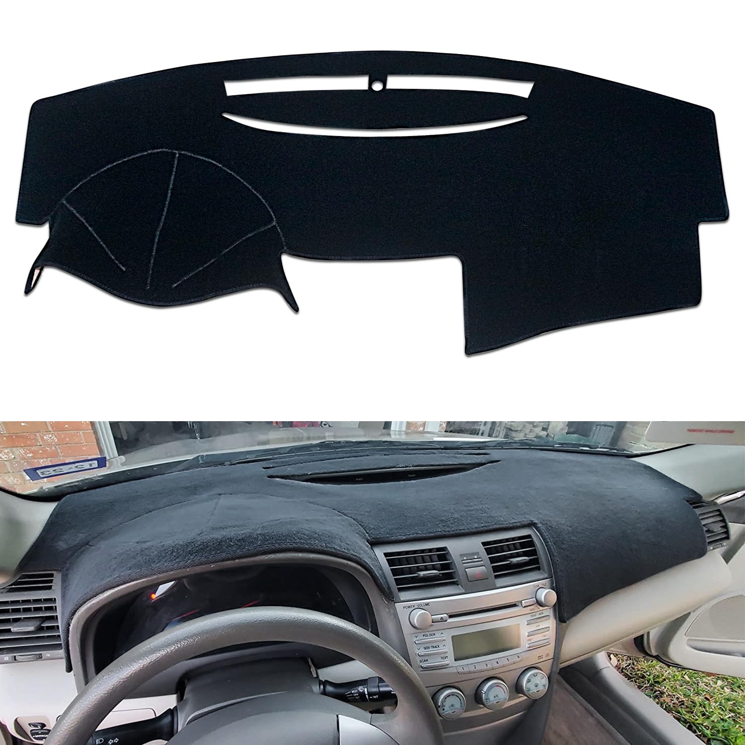 REMOCH Black Dash Cover for Toyota Camry 2007-2011, Custom Fit Dashboard Mat Pad Accessories