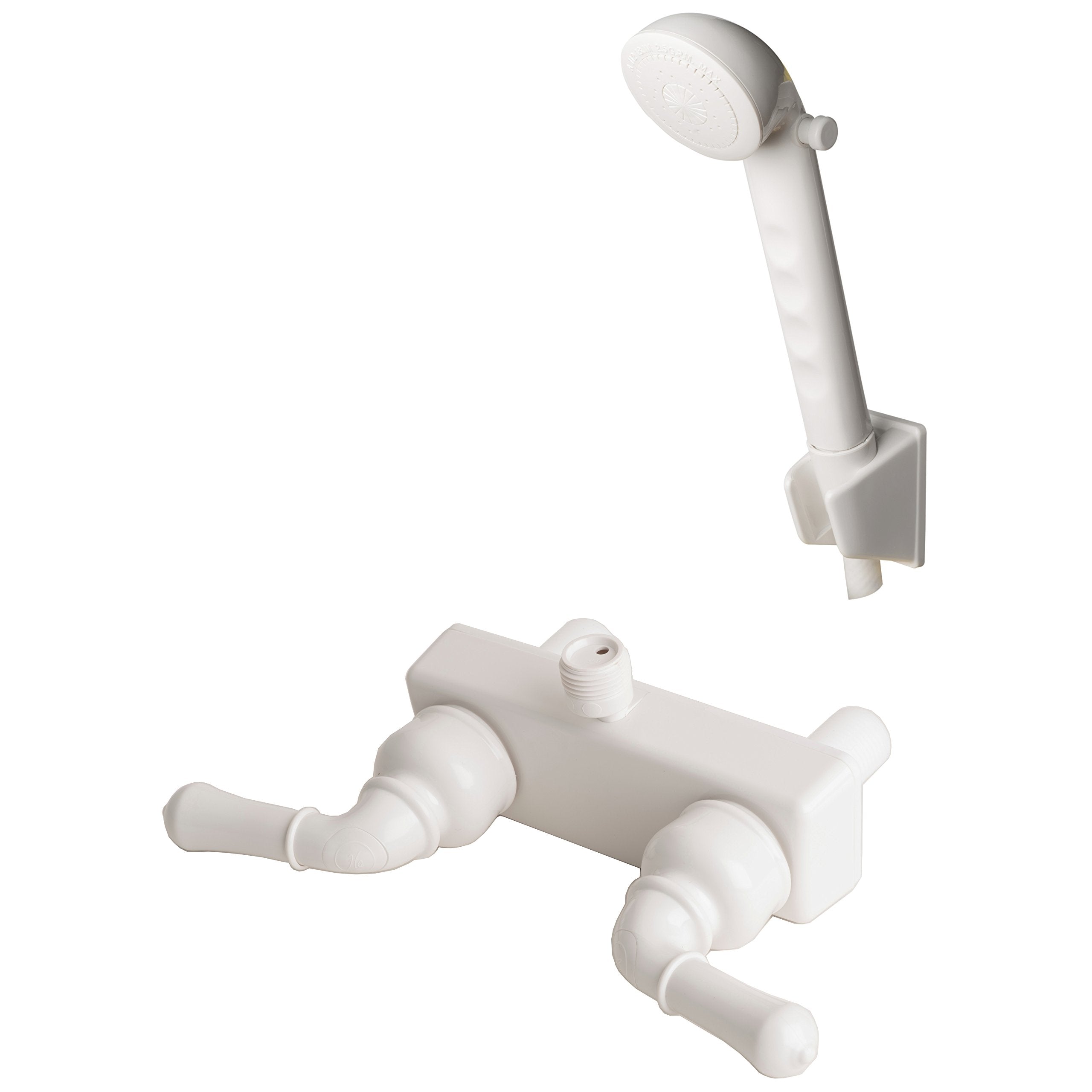 Laguna Brass 3220Wt/4120Wt Rv/Motorhome Two Handle Non-Metallic Diverter Valve With Matching Hand Shower Set, White Finish