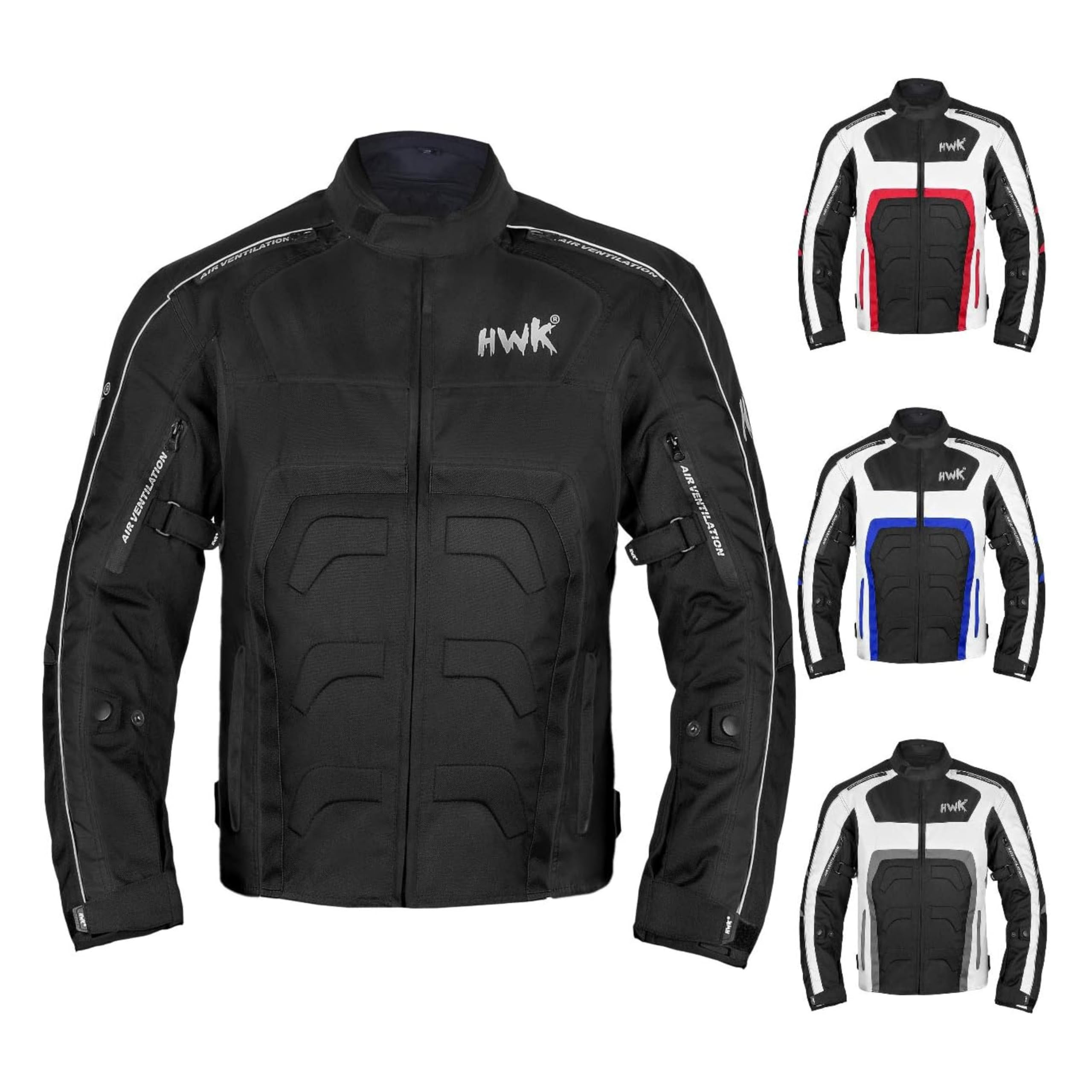 Hwk Spyder Motorcycle Jacket For Men With Weather Resistant Cordura Textile Fabric For Enduro Motocross Jacket Small/Black