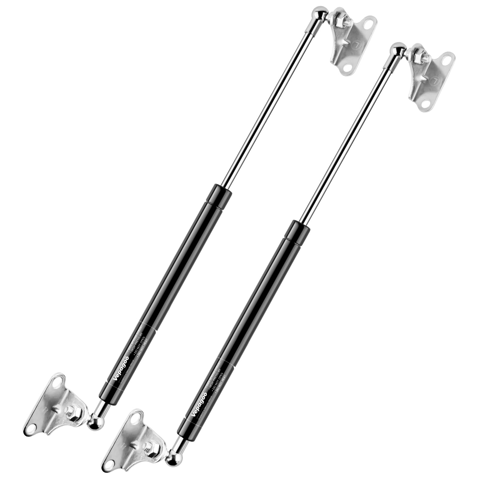 15 Inch 100Lb/445N Per Gas Shock Strut Spring For Tool Box Outdoor Cabinets Boat Bed Cover Door Lids And Other Custom Heavy Duty Project, A Set Of 2 With L Mounts Vepagoo