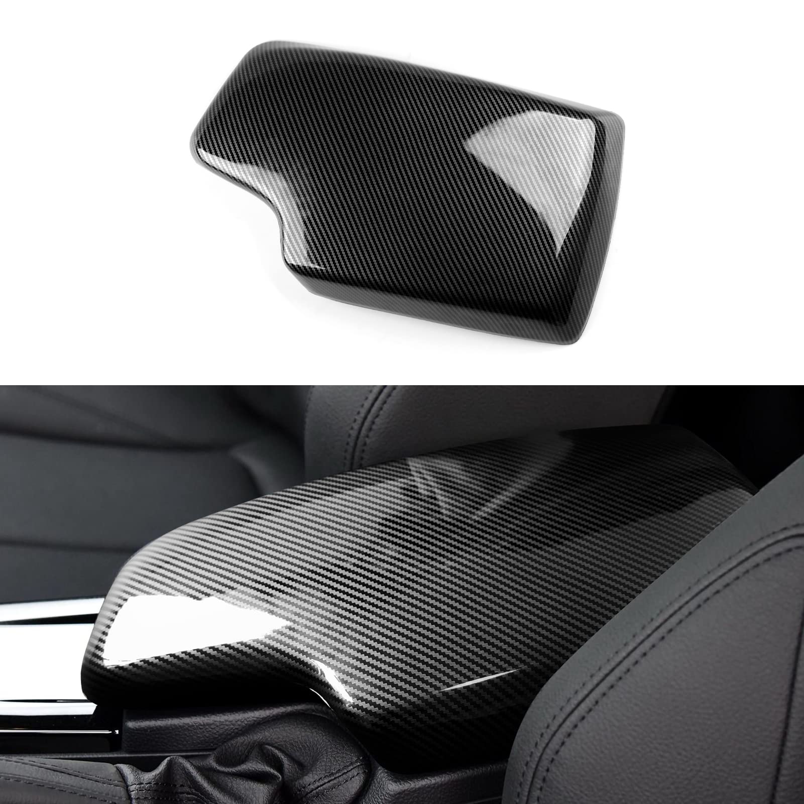 Car Armrest Cover Lid Storage Box Sticker Carbon Color Abs Decal Trim Fits For Bmw F30 2012 2013 2014 2015 2016 2017 2018 2019 Accessories