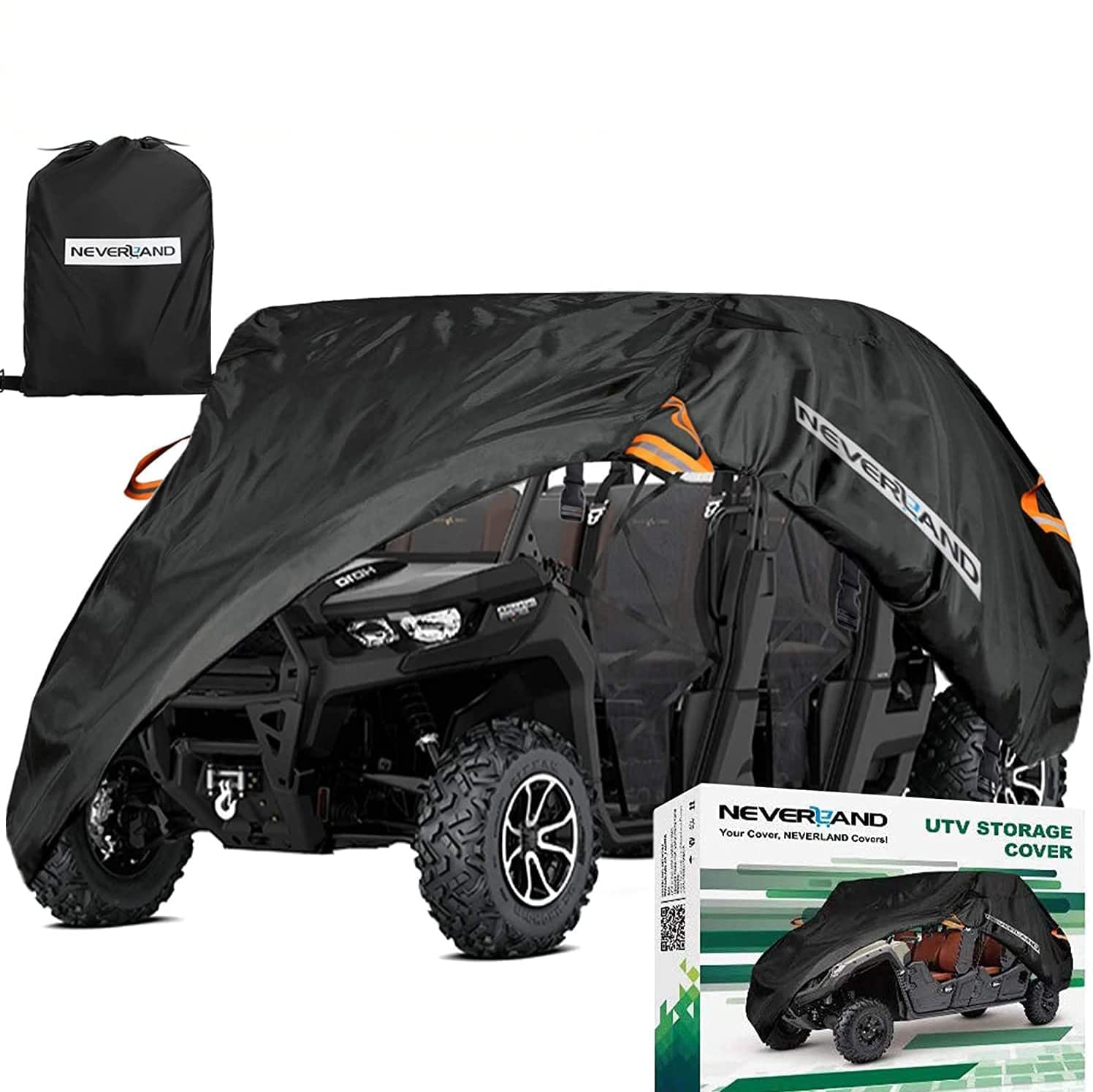 Neverland Utv Cover Heavy Duty Ranger Cover Waterproof 4-6 Seater Side By Side Covers 4 Door All Weather Storage Reflective Strip For Polaris Rzr Xp Can Am Defender Defender Maverick Yamaha