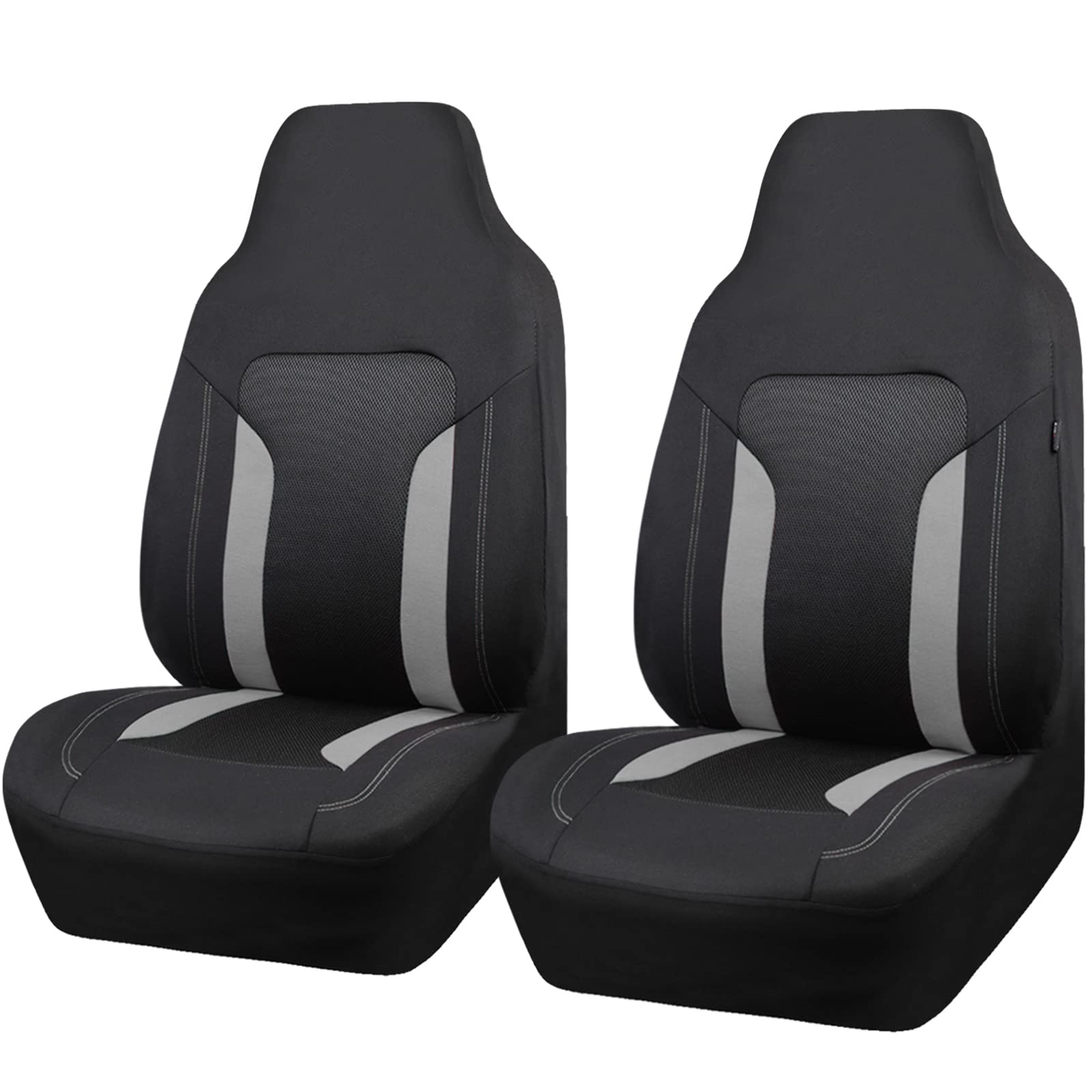 Car Pass Cargrand Universal 3D Air Mesh-100% Breathable Sporty Bucket Car Seat Cover Front Seats Only, Airbag Compatible,Fit Automotive Suv Truck Sedan Women(High Back Front 2 Piece Black Gray)